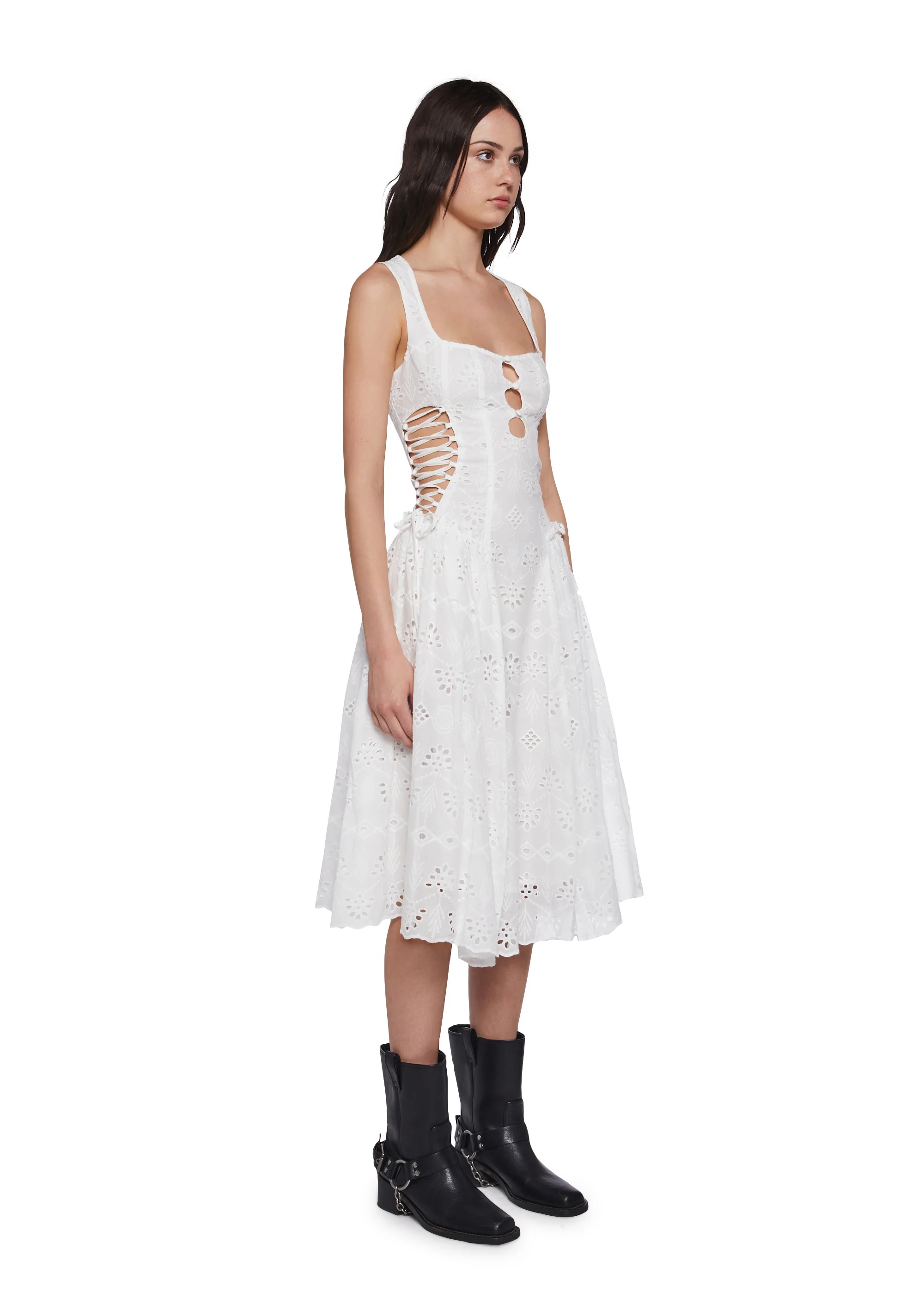 Blissful Breeze Eyelet Midi Dress - Image 3
