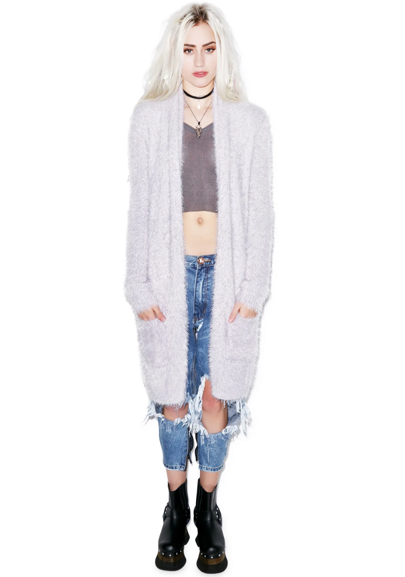 Blizzard Cardigan - Light Purple - Image 10