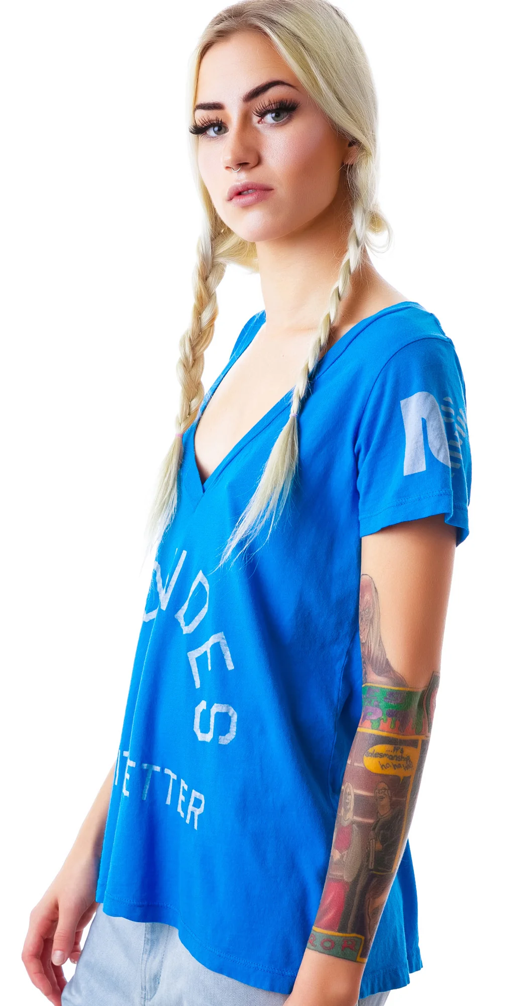 Blondes Do It Classic V Neck Tee - Image 3