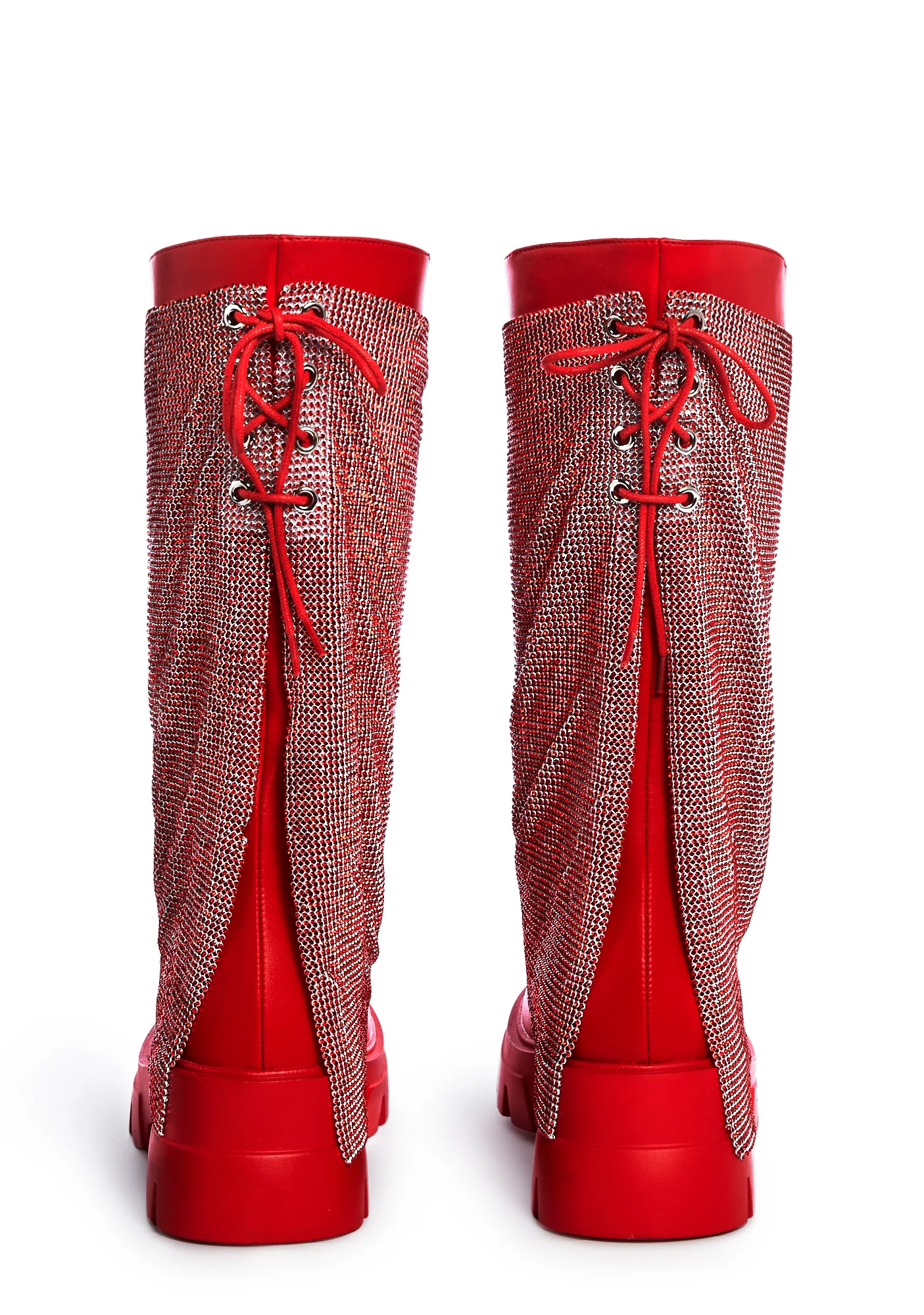 Bloomfield Chainmail Ankle Boots - Red - Image 4