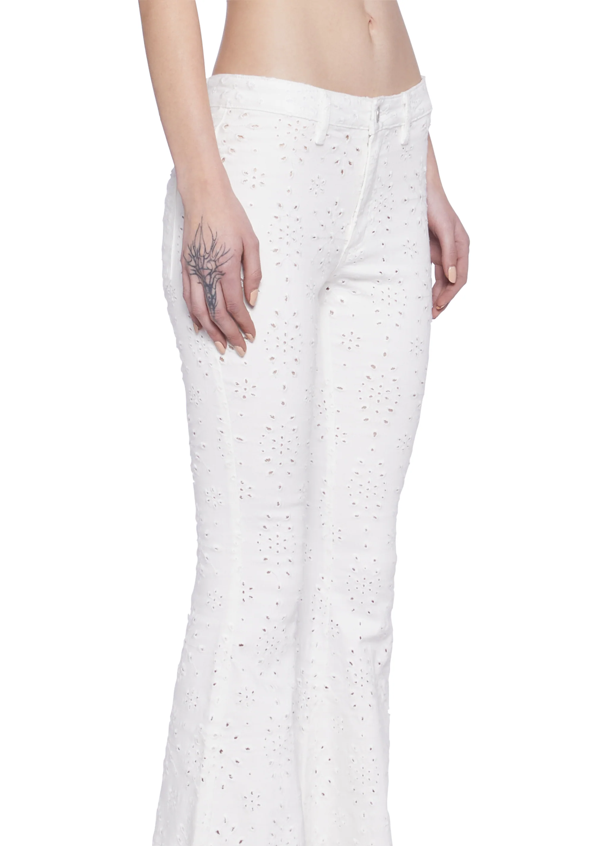 Blooming Fields Eyelet Flare Pants - Image 3