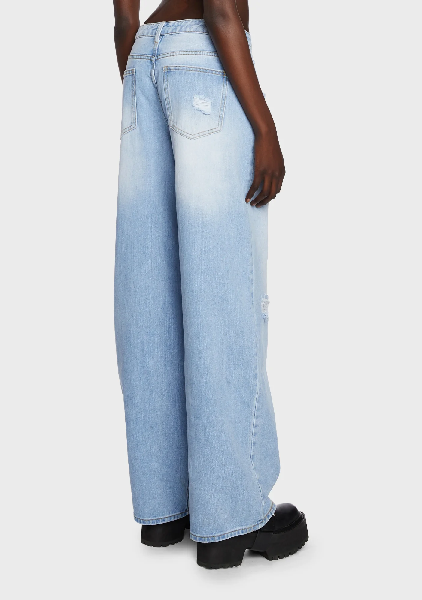 Blue Baggy Ripped Jeans - Image 4