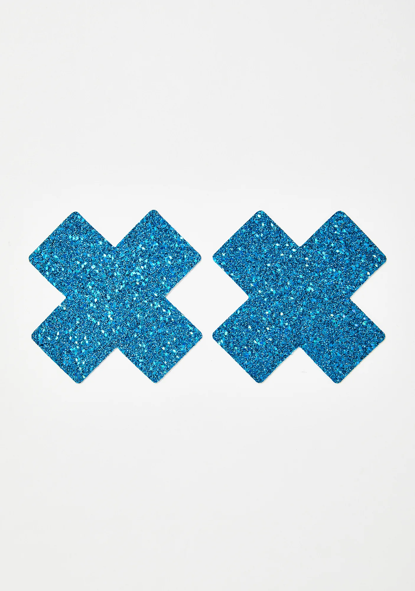 Blue Chunky Glitter Cross Pasties - Image 2