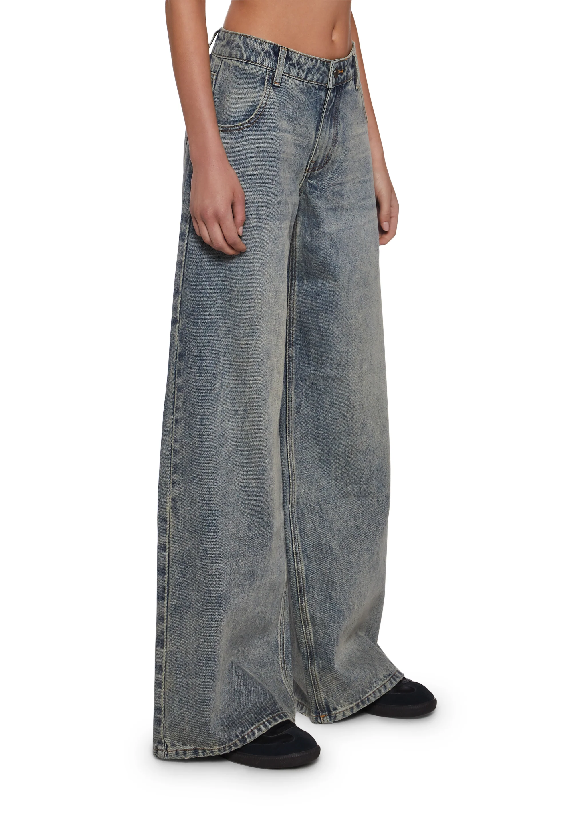 Sinful Attitude Wide Leg Jeans - Blue - Image 3