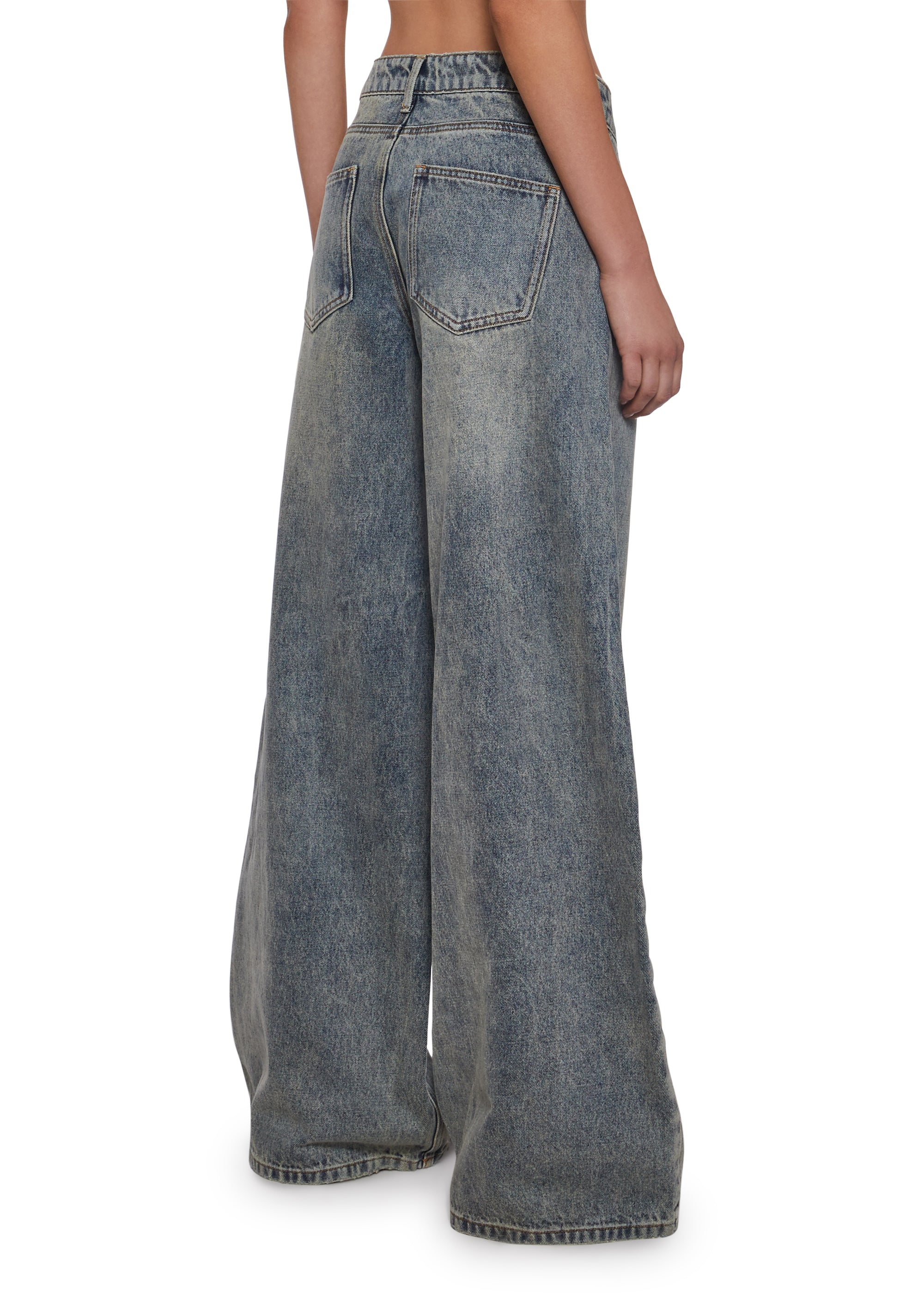 Sinful Attitude Wide Leg Jeans - Blue - Image 4