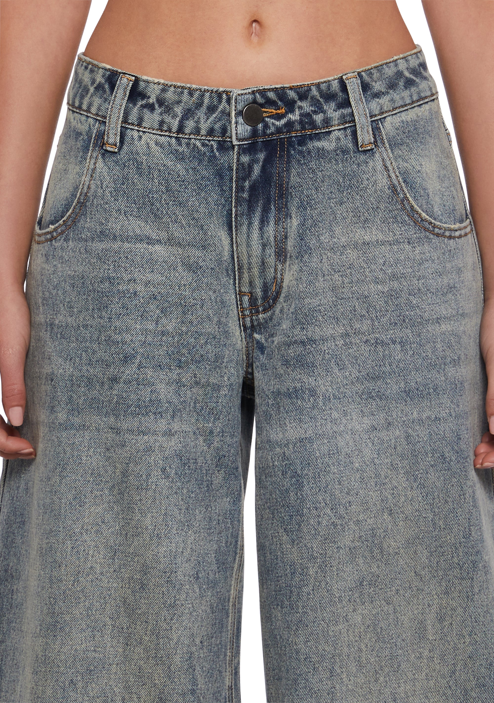 Sinful Attitude Wide Leg Jeans - Blue - Image 5