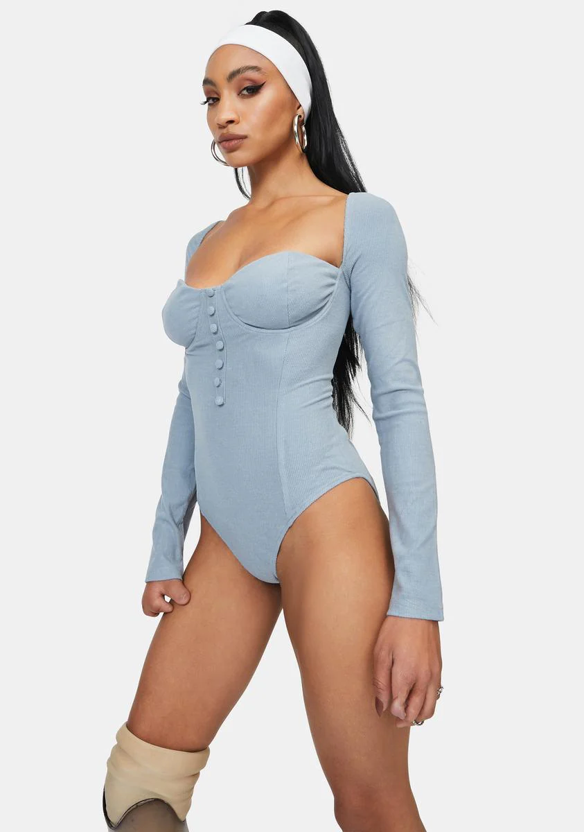 Blue Malone Knit Bodysuit - Image 2