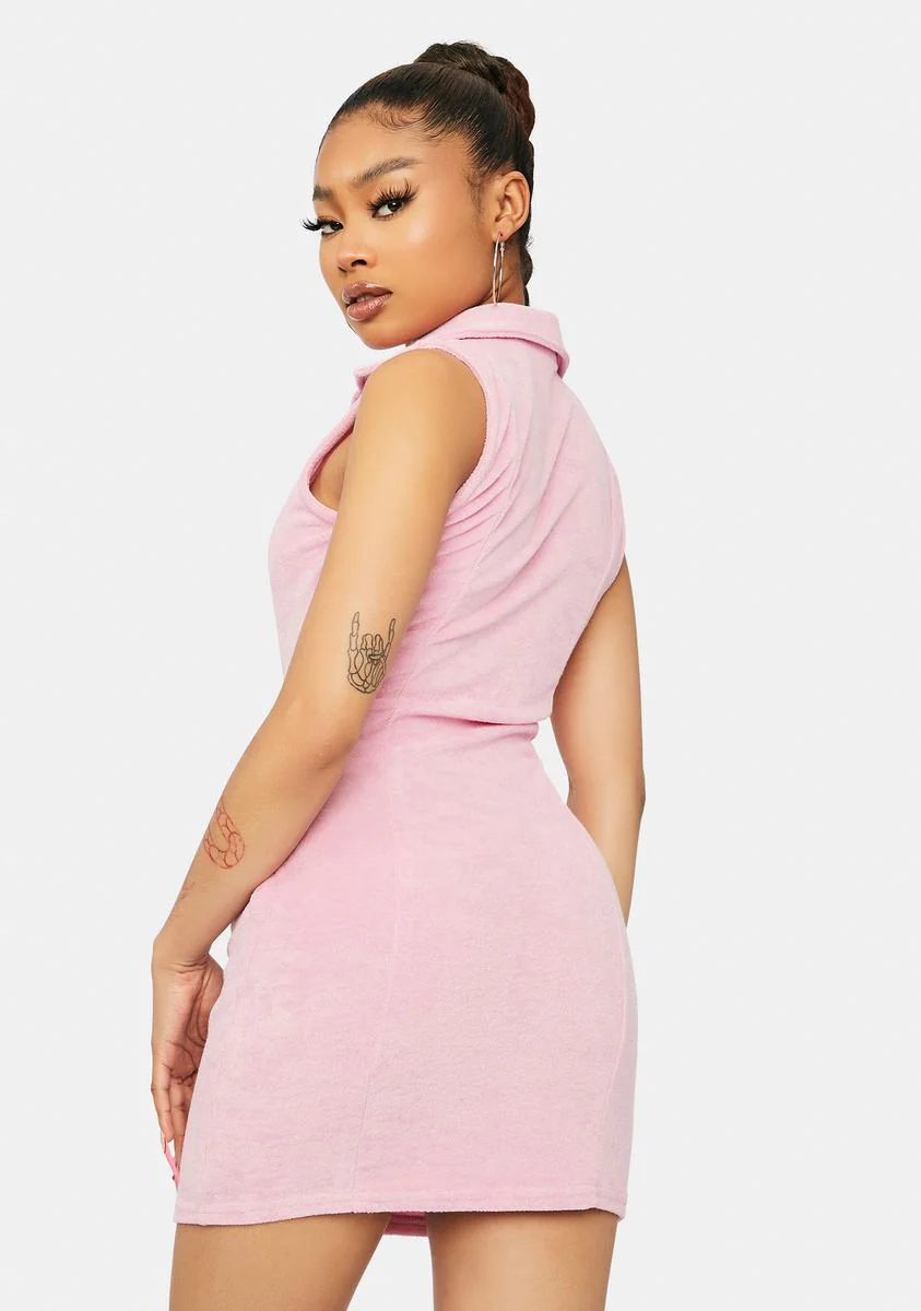 Blush Up To You Terry Cloth Mini Dress - Image 4