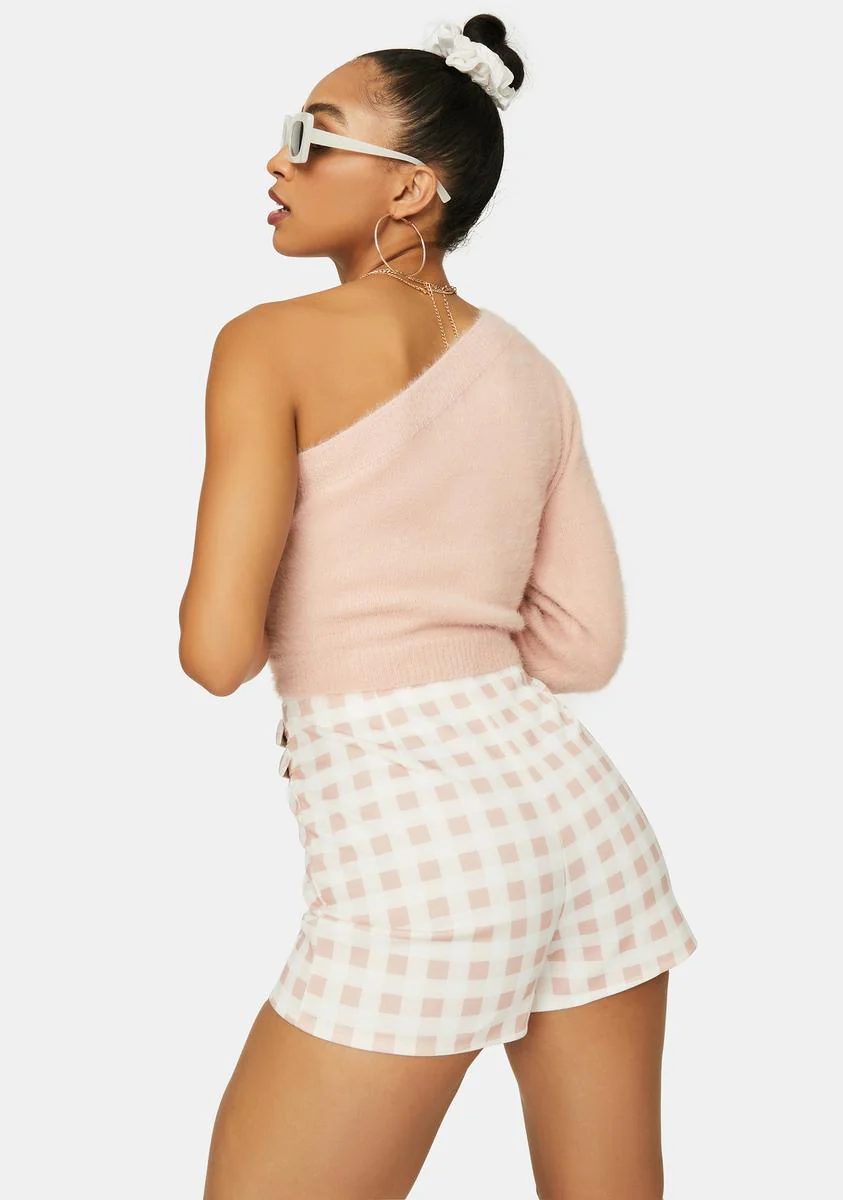 Blushing For You Fuzzy One Sleeve Sweater - Image 4
