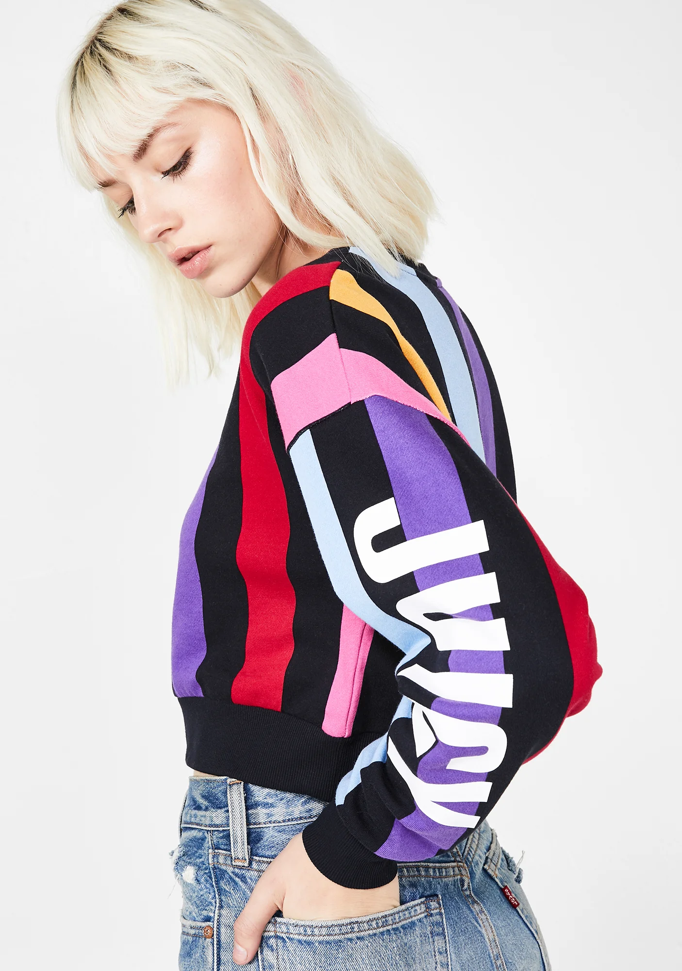 Bold Vertical Stripe Track Pullover - Image 4