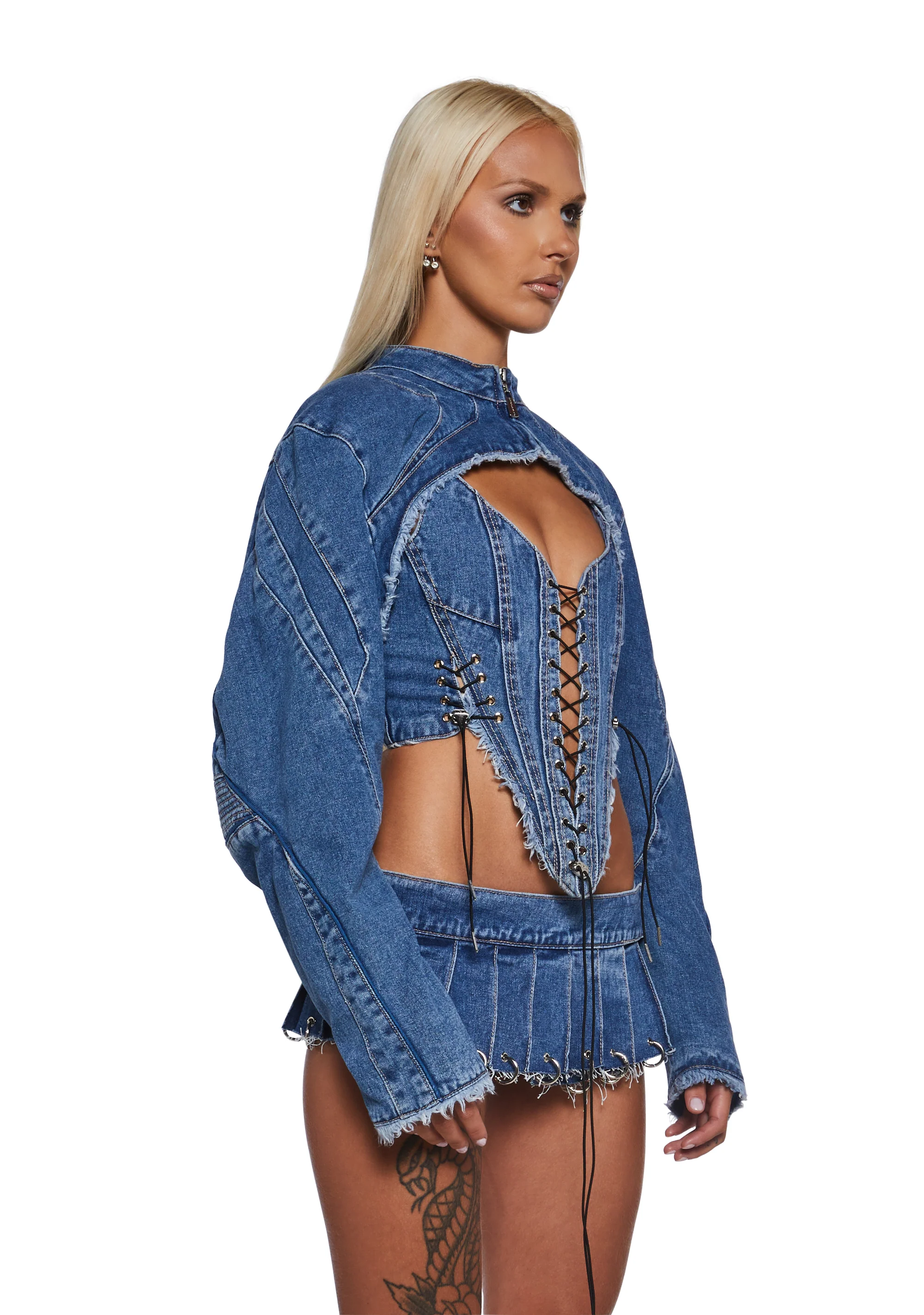 XTC Denim Choker Jacket - Blue - Image 3