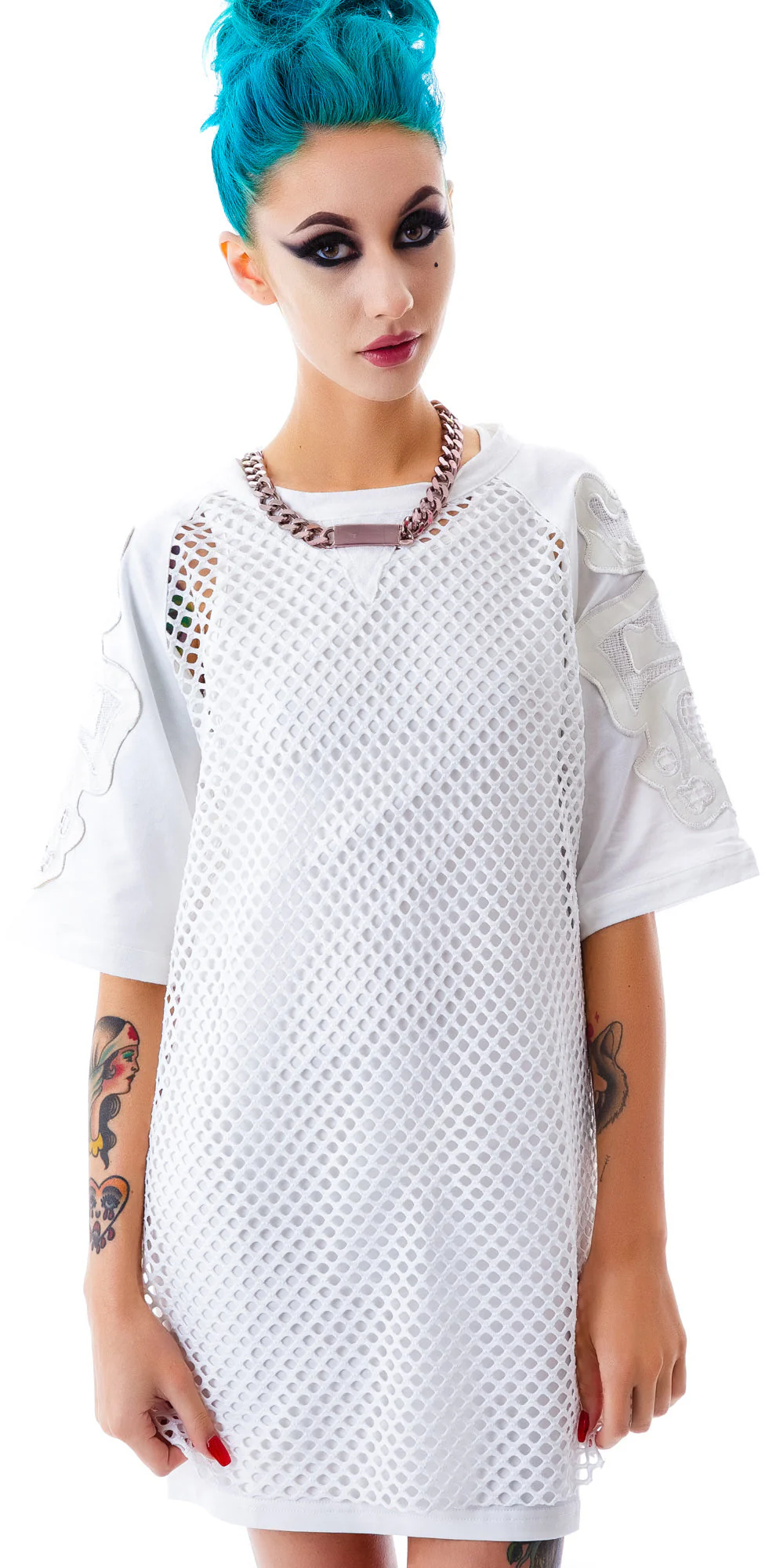 Bone Me Mesh Jersey Dress - Black - Image 3