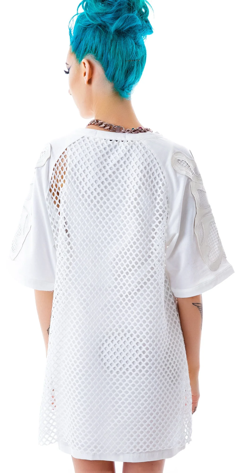 Bone Me Mesh Jersey Dress - Black - Image 4