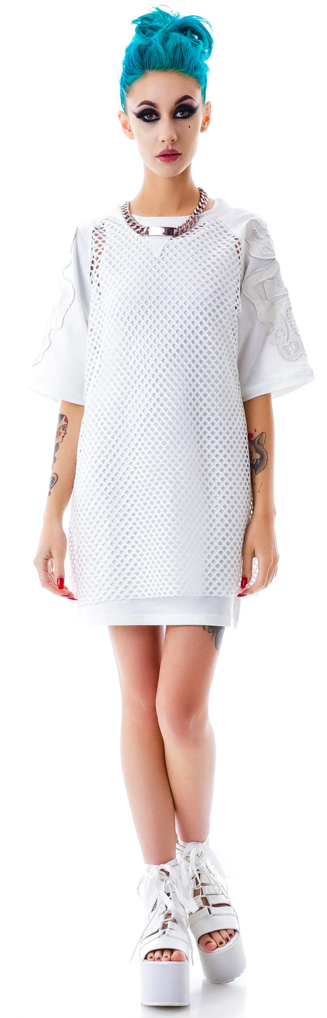 Bone Me Mesh Jersey Dress - Black - Image 5