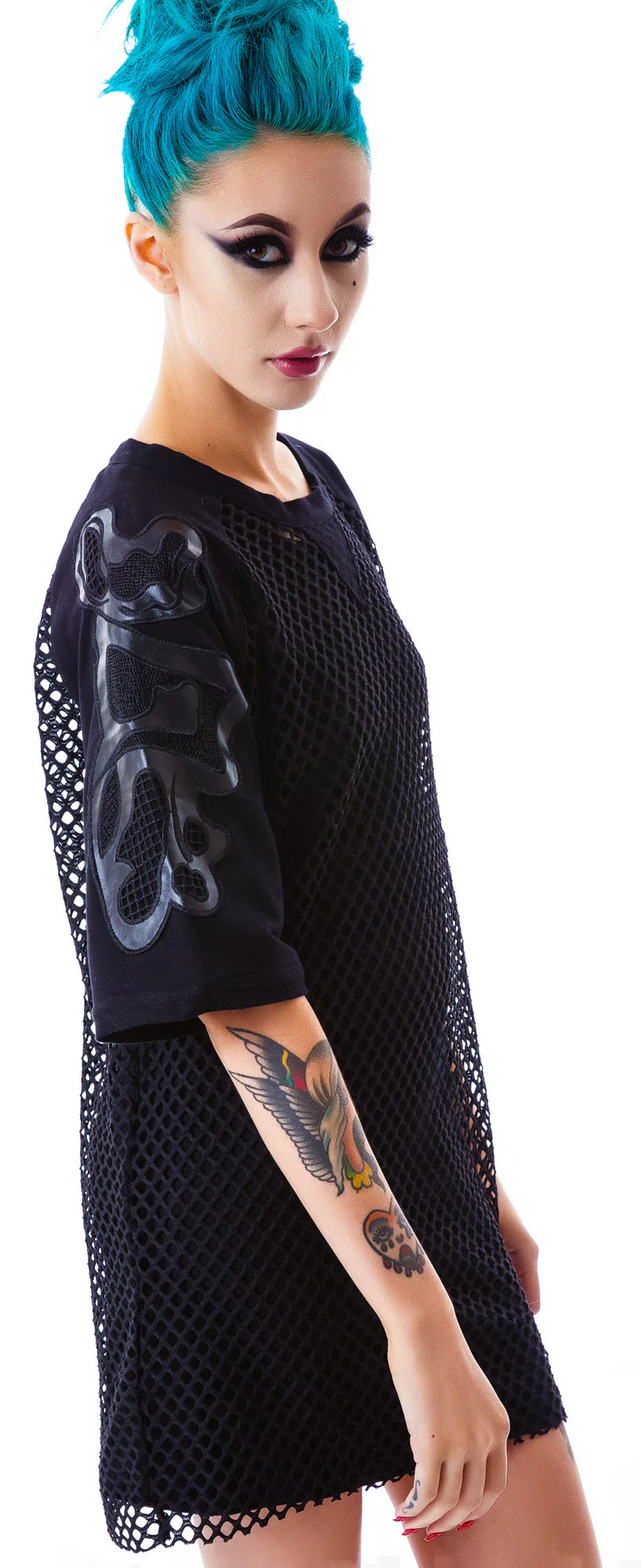 Bone Me Mesh Jersey Dress - Black - Image 6