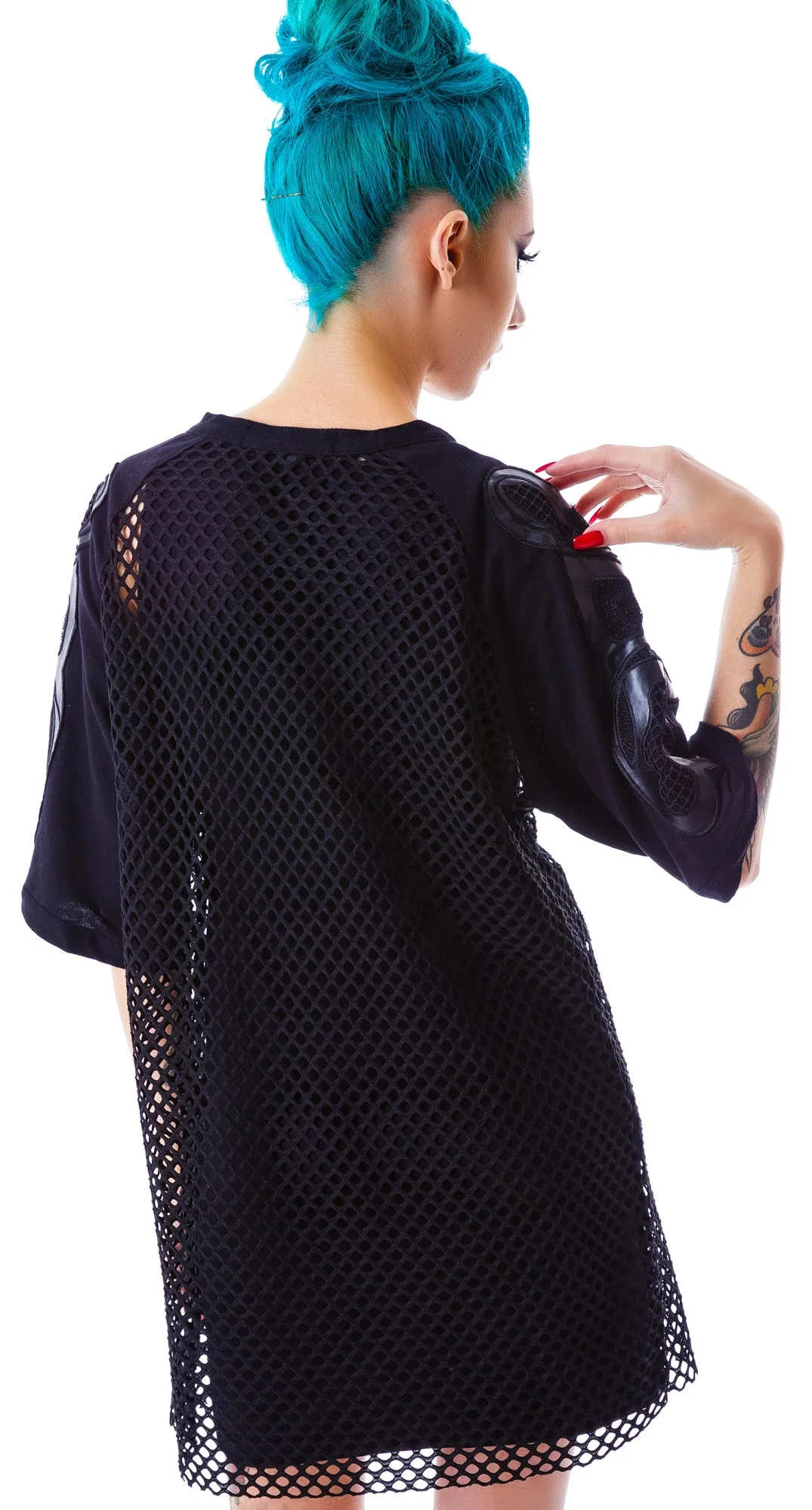 Bone Me Mesh Jersey Dress - Black - Image 7