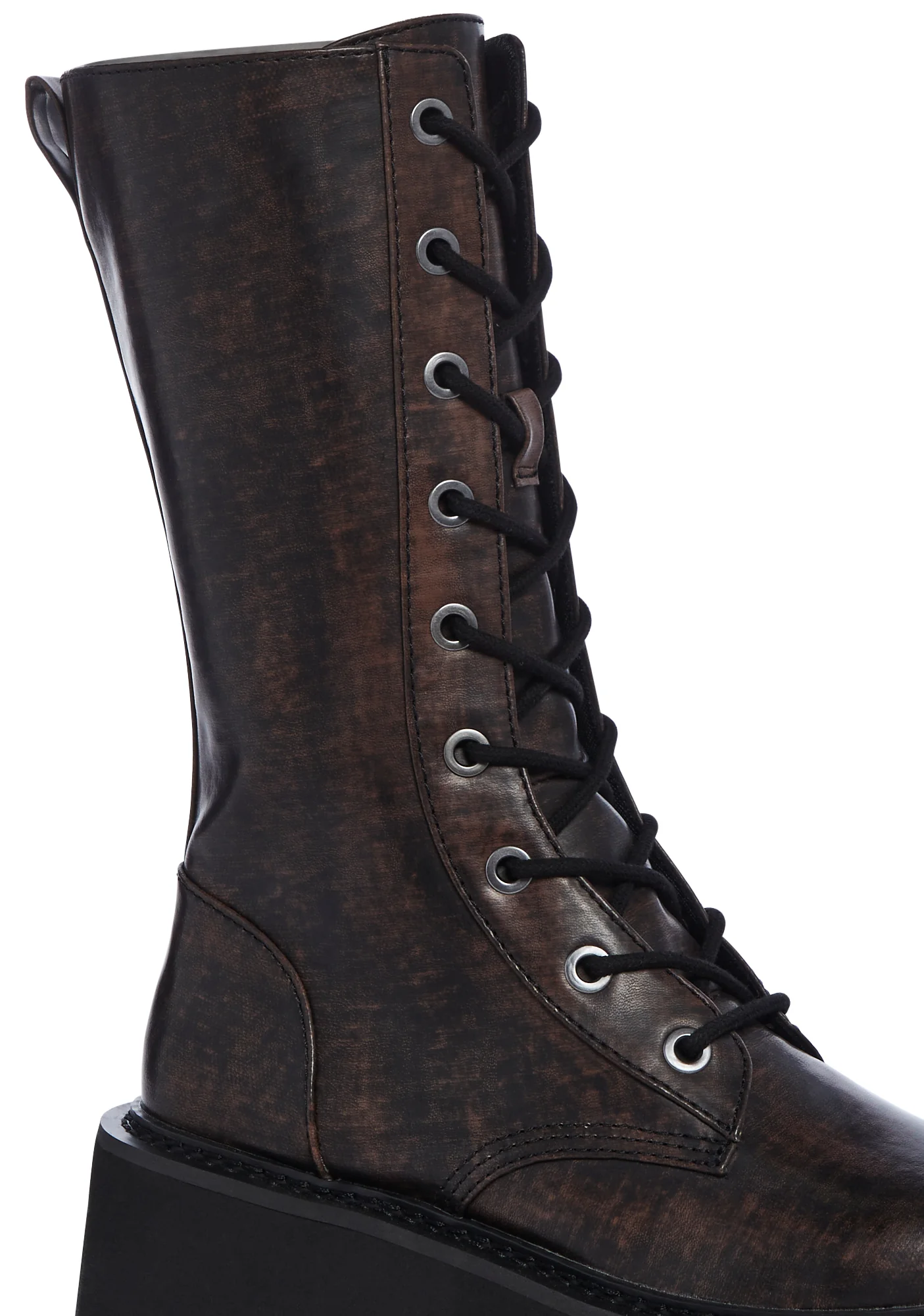 Booked Out Combat Boots - Brown - Image 2