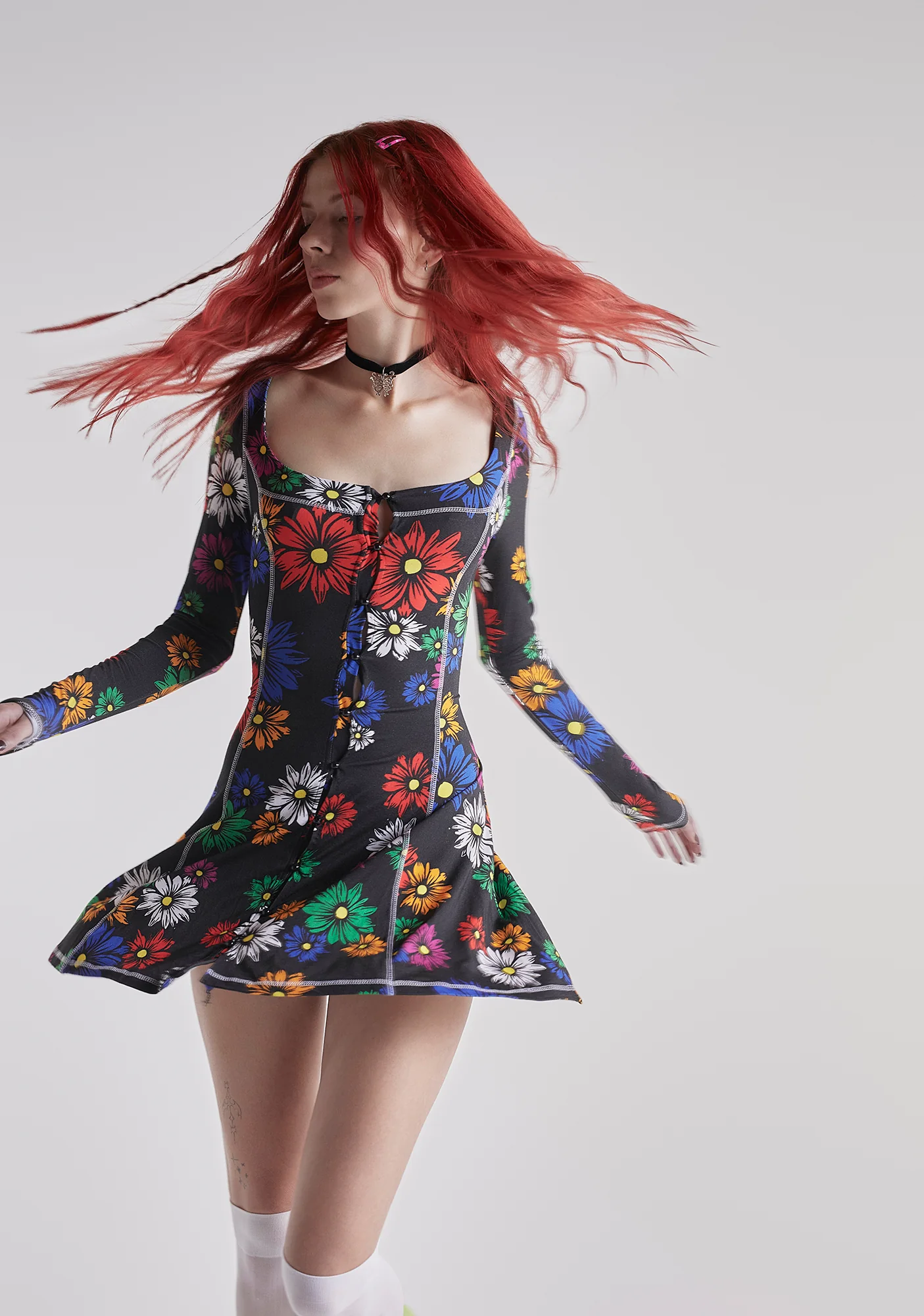 Botanic Bliss Mini Dress - Floral - Image 6