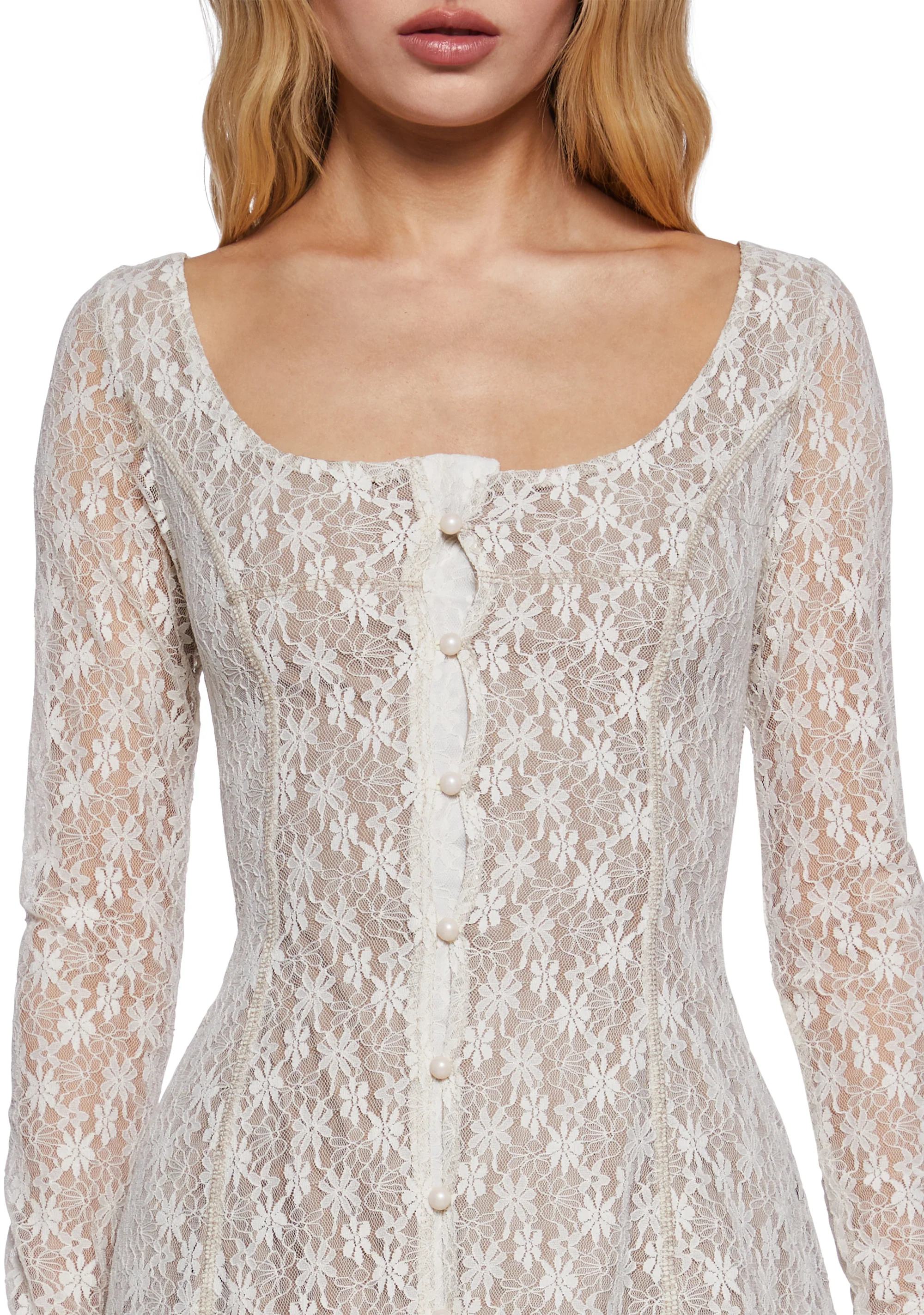 Botanic Bliss Mini Dress - Off White - Image 4