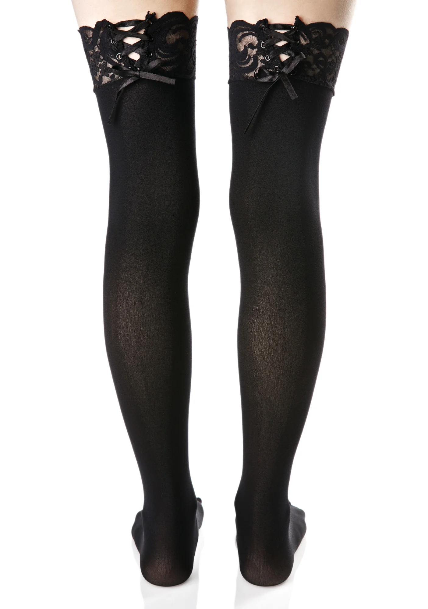 Boudoir Lace-Up Thigh Highs - Image 4