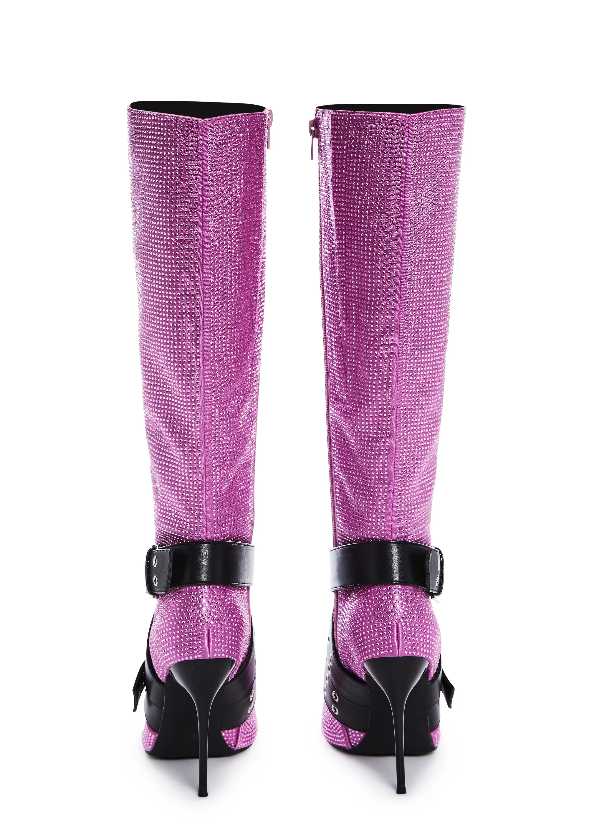 Boulevard Knee High Boots - Pink Bling - Image 4