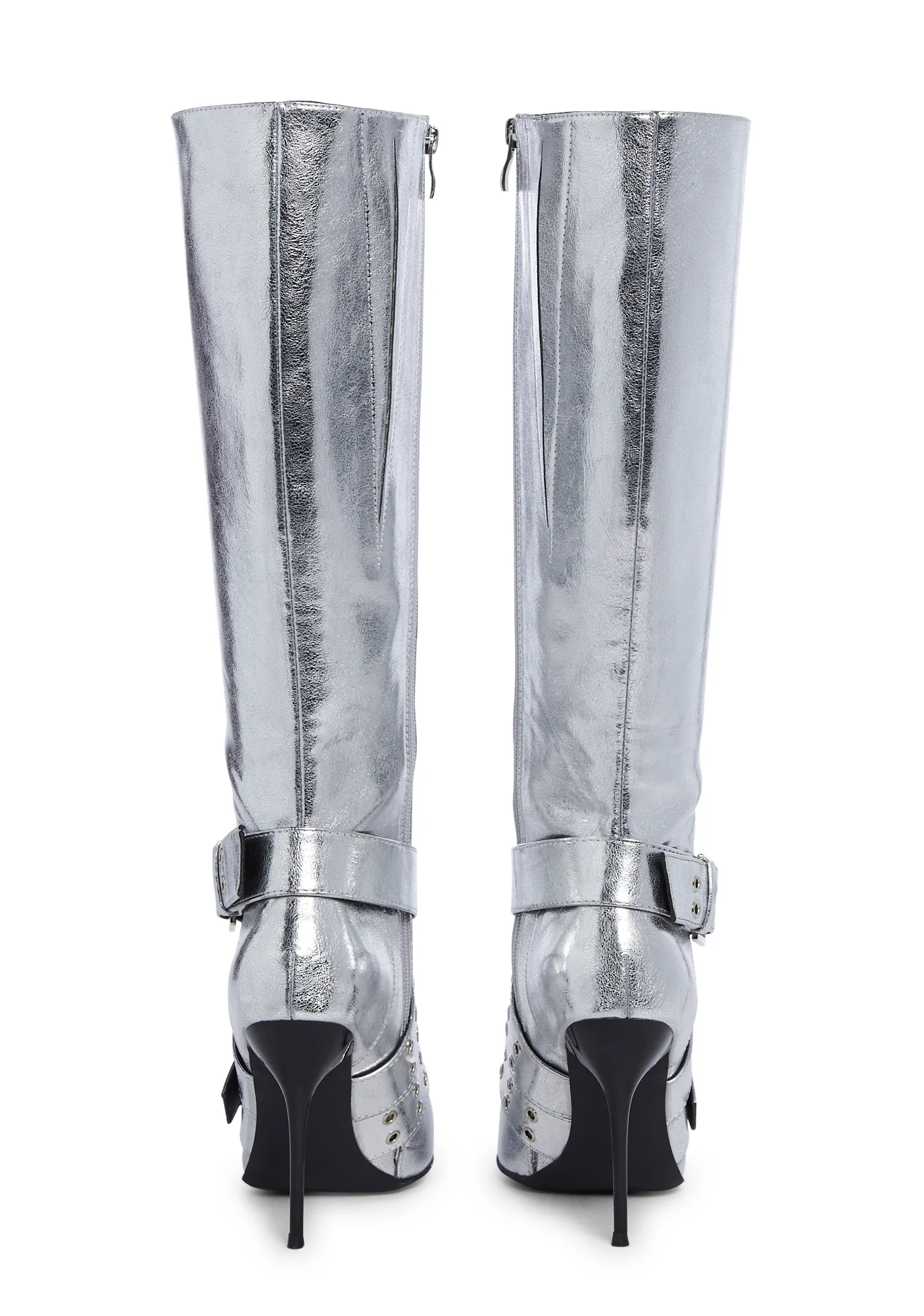 Boulevard Knee High Boots - Silver - Image 4