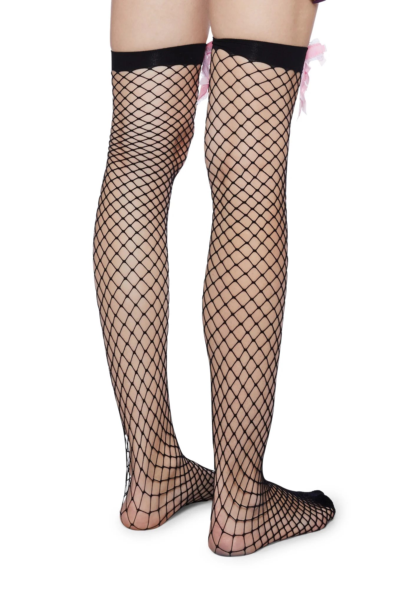 Bow N’ Beam Fishnet Thigh High Socks - Image 4