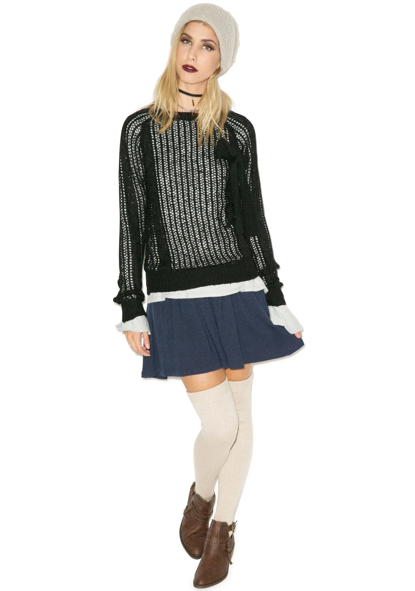 Bow Party Sweater - Black - Image 4