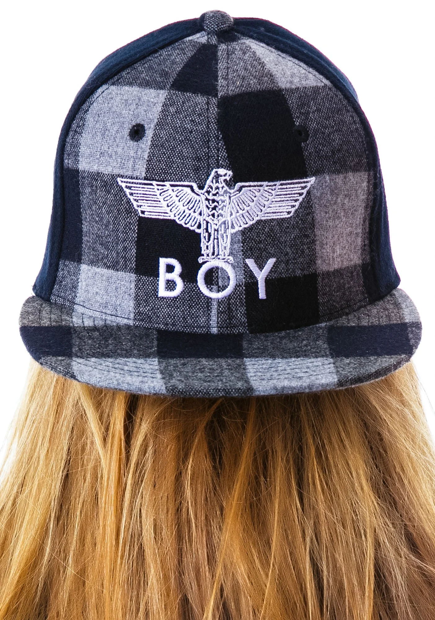BOY Plaid Cap - Gray - Image 7