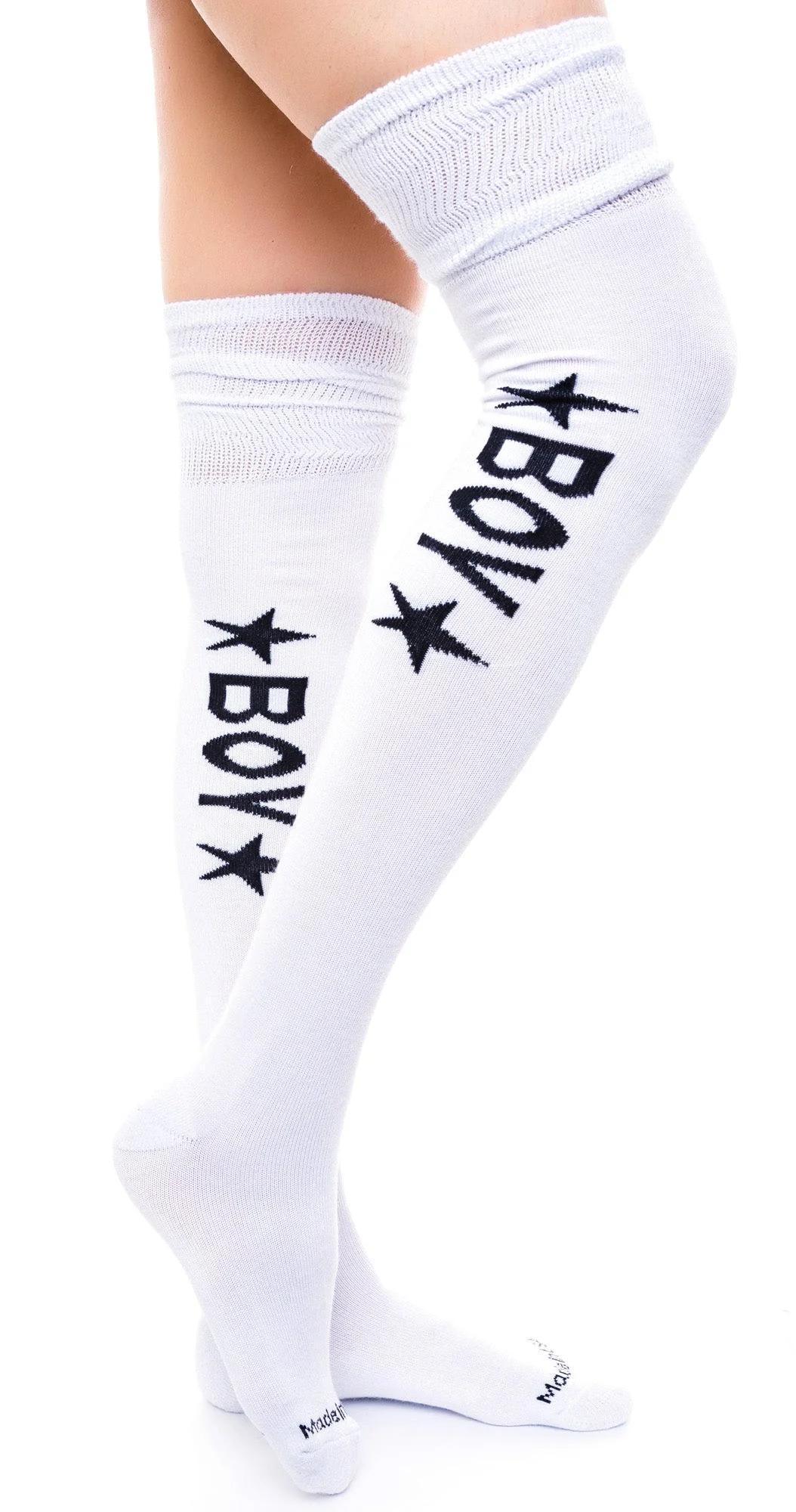 BOY Star Thigh High Socks - Black - Image 9