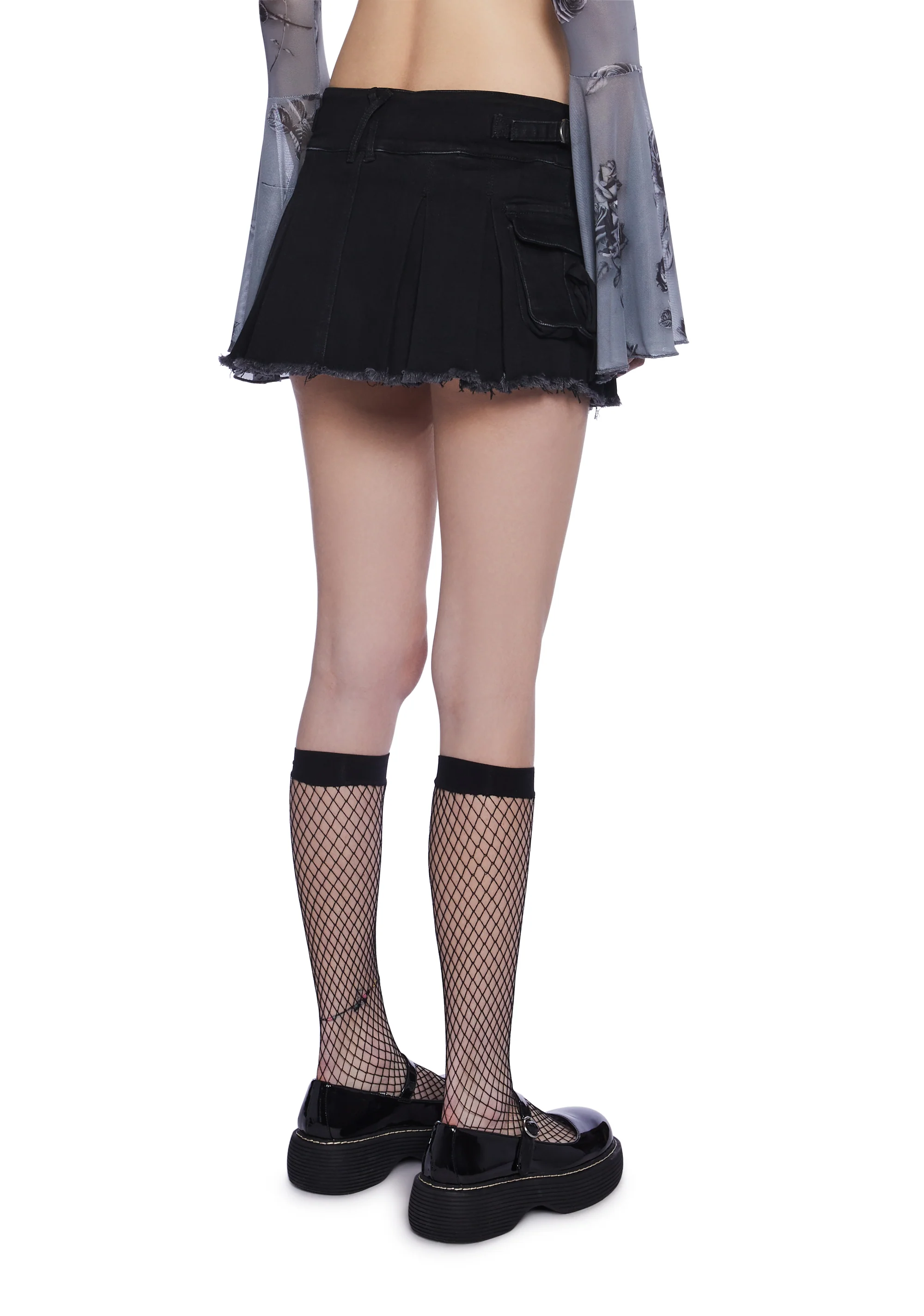 Break The Rules Pleated Cargo Mini Skirt - Image 4