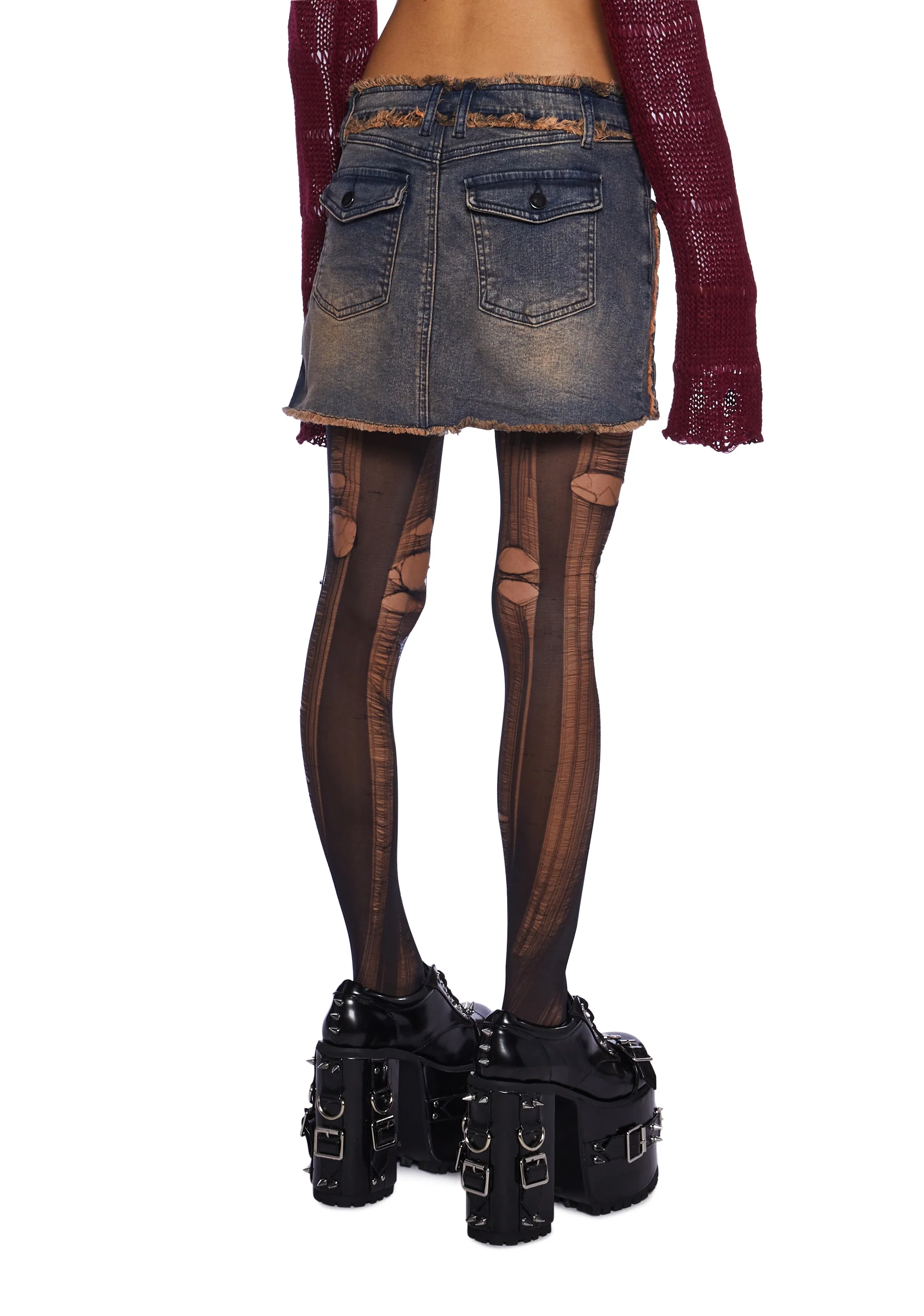 Breaking It All Denim Mini Skirt - Image 4