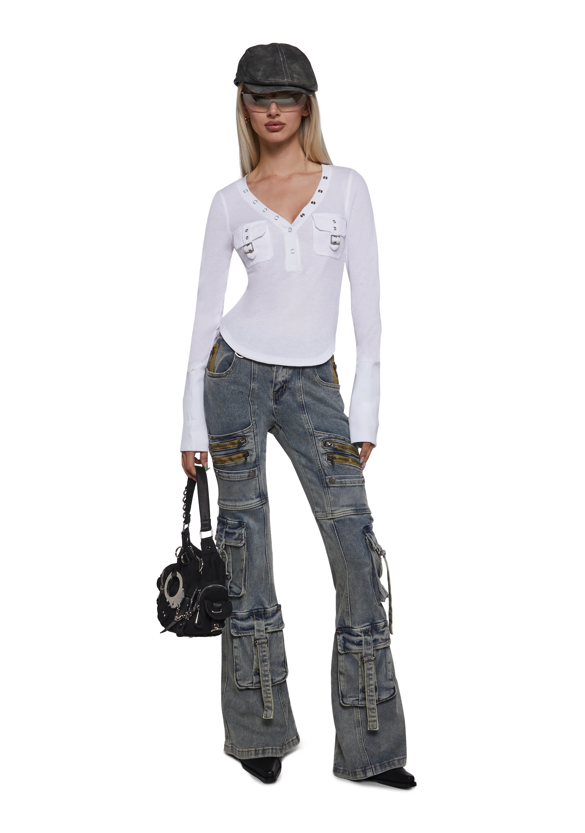 Brianna Long Sleeve Top - White - Image 2