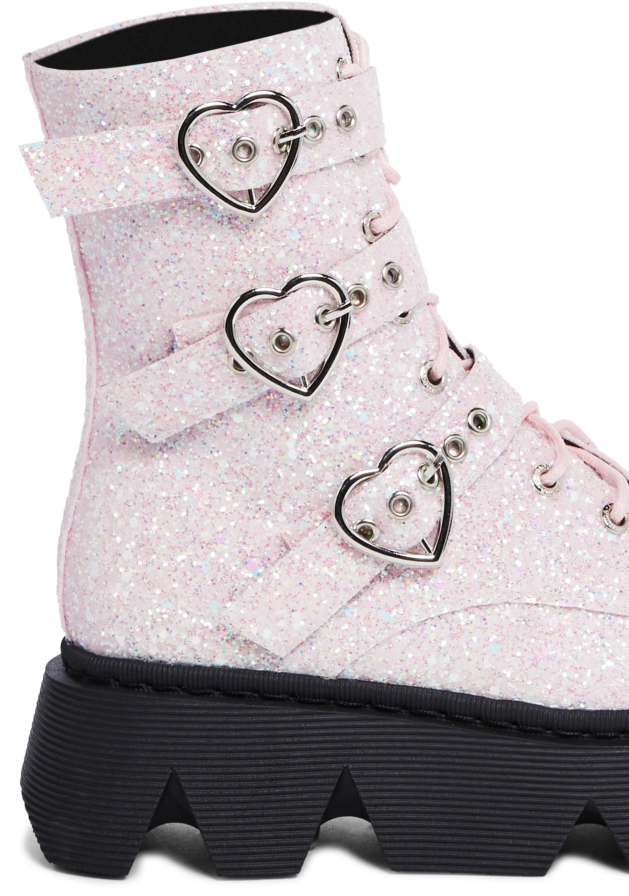 Brilliance Glitter Combat Boots - Image 2