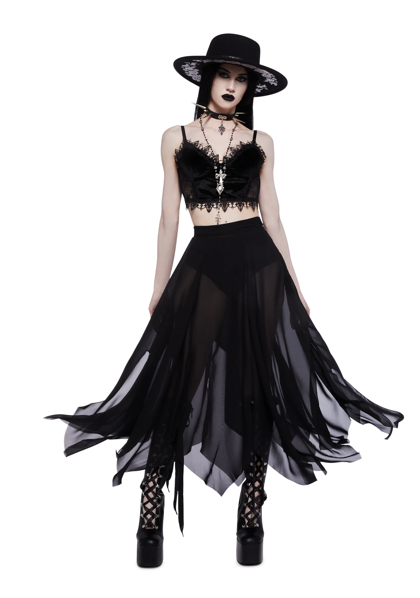 Brooding Shadows Chiffon Skirt - Image 5