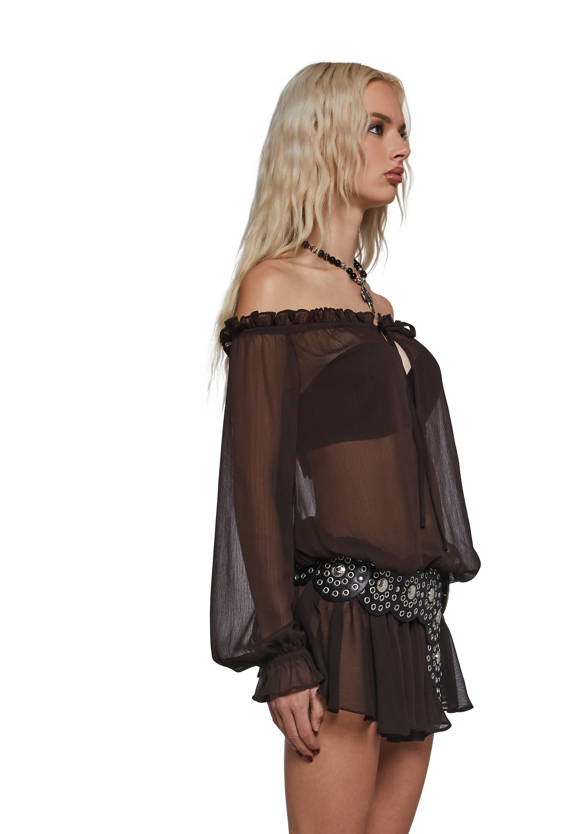 Billowing Winds Boho Dress - Brown - Image 3