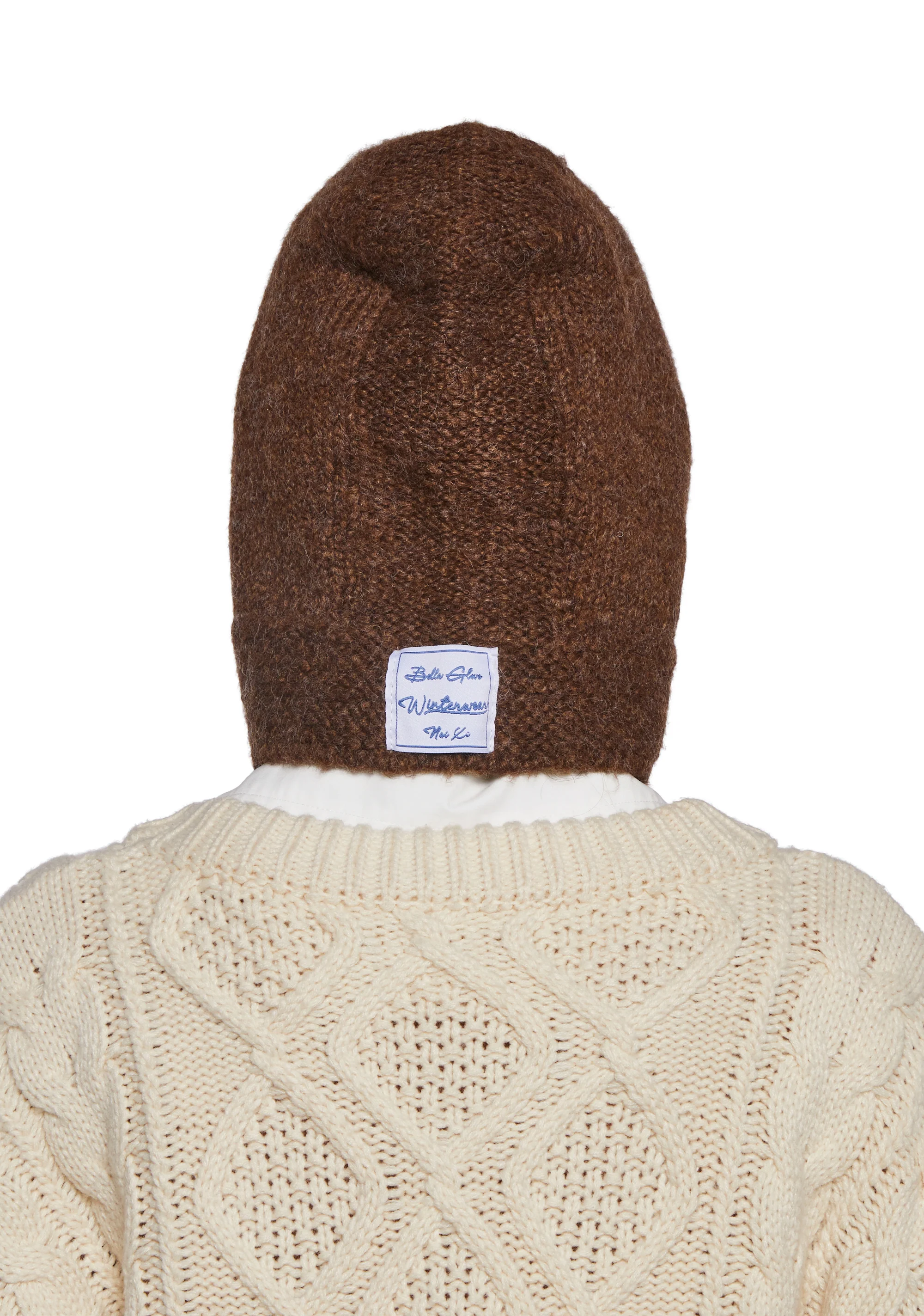 Fall Vibing Knit Hood - Brown - Image 3