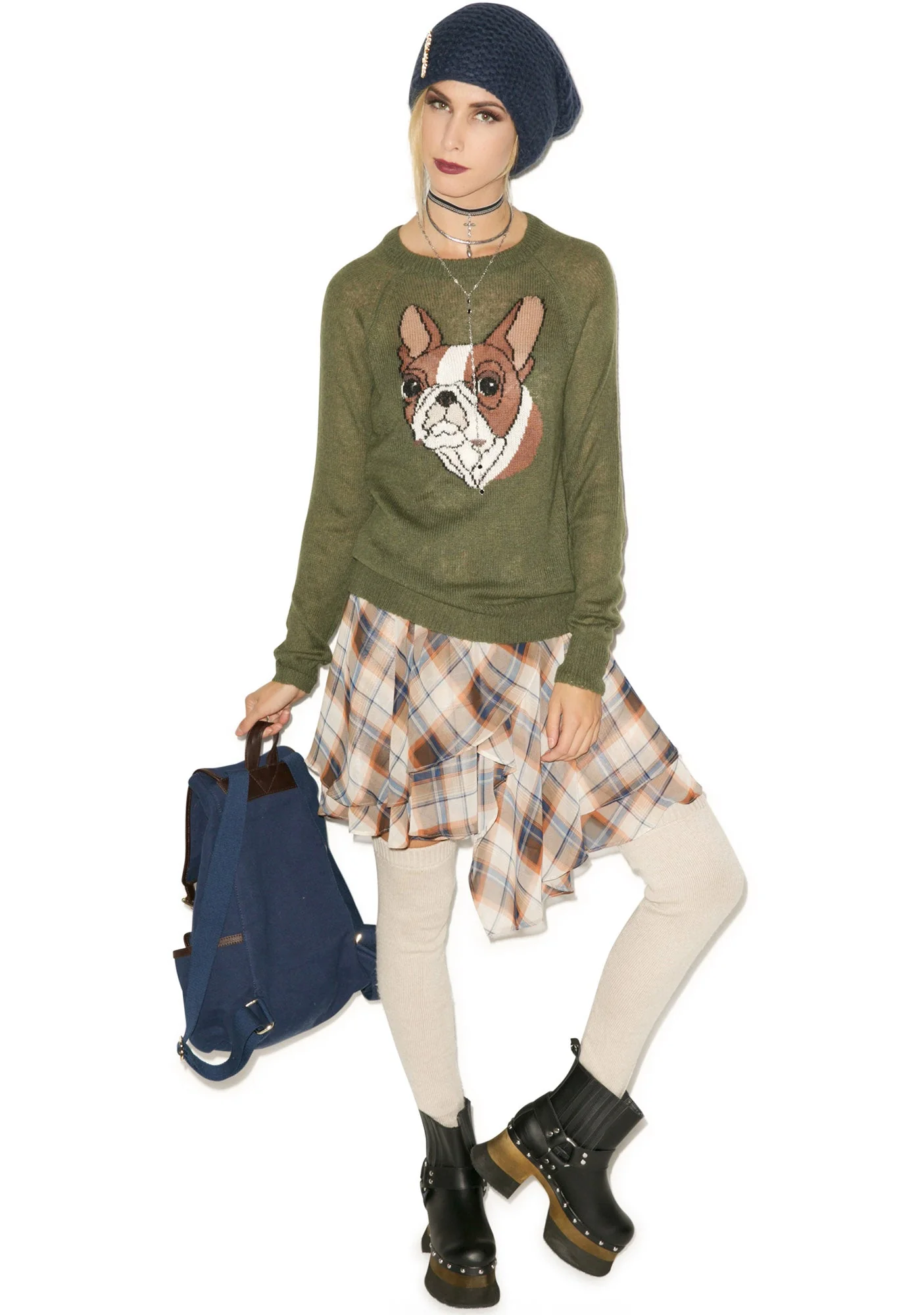 Bulldog Party Sweater - Dark Green - Image 10
