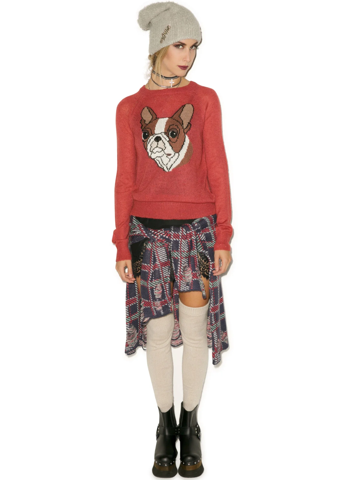 Bulldog Party Sweater - Dark Green - Image 2