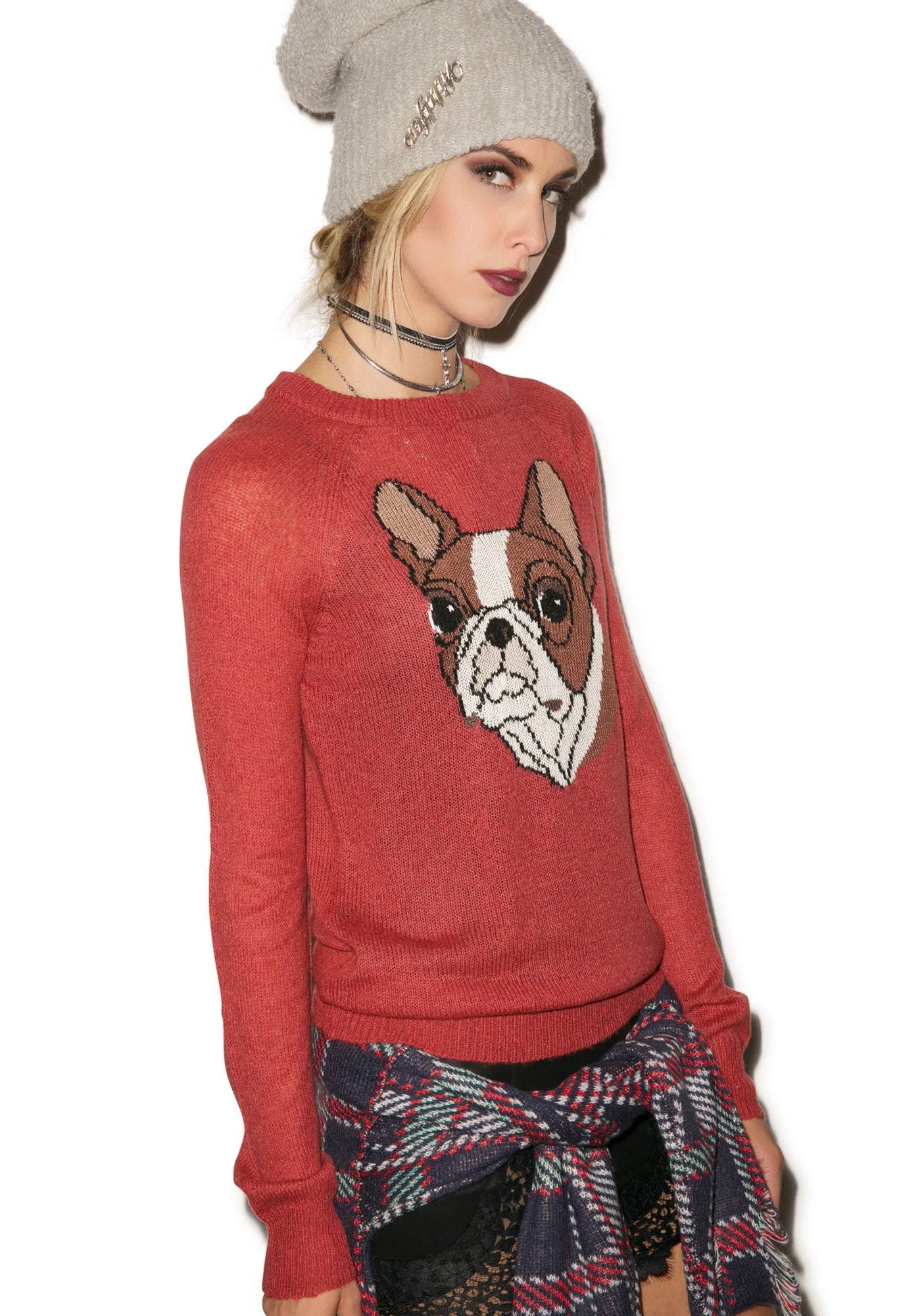 Bulldog Party Sweater - Dark Green - Image 4