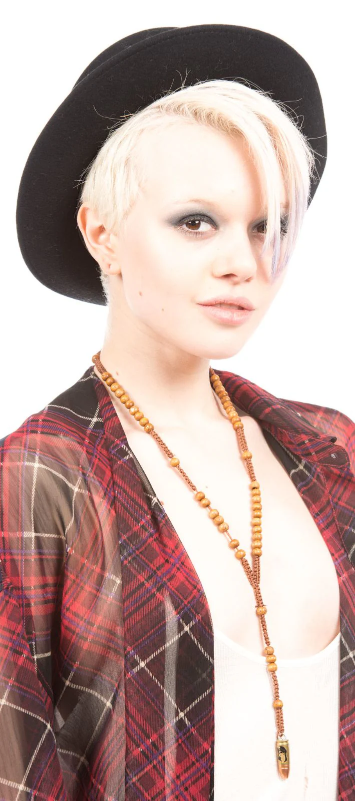 Bullet Rosary Necklace - Light Brown - Image 3