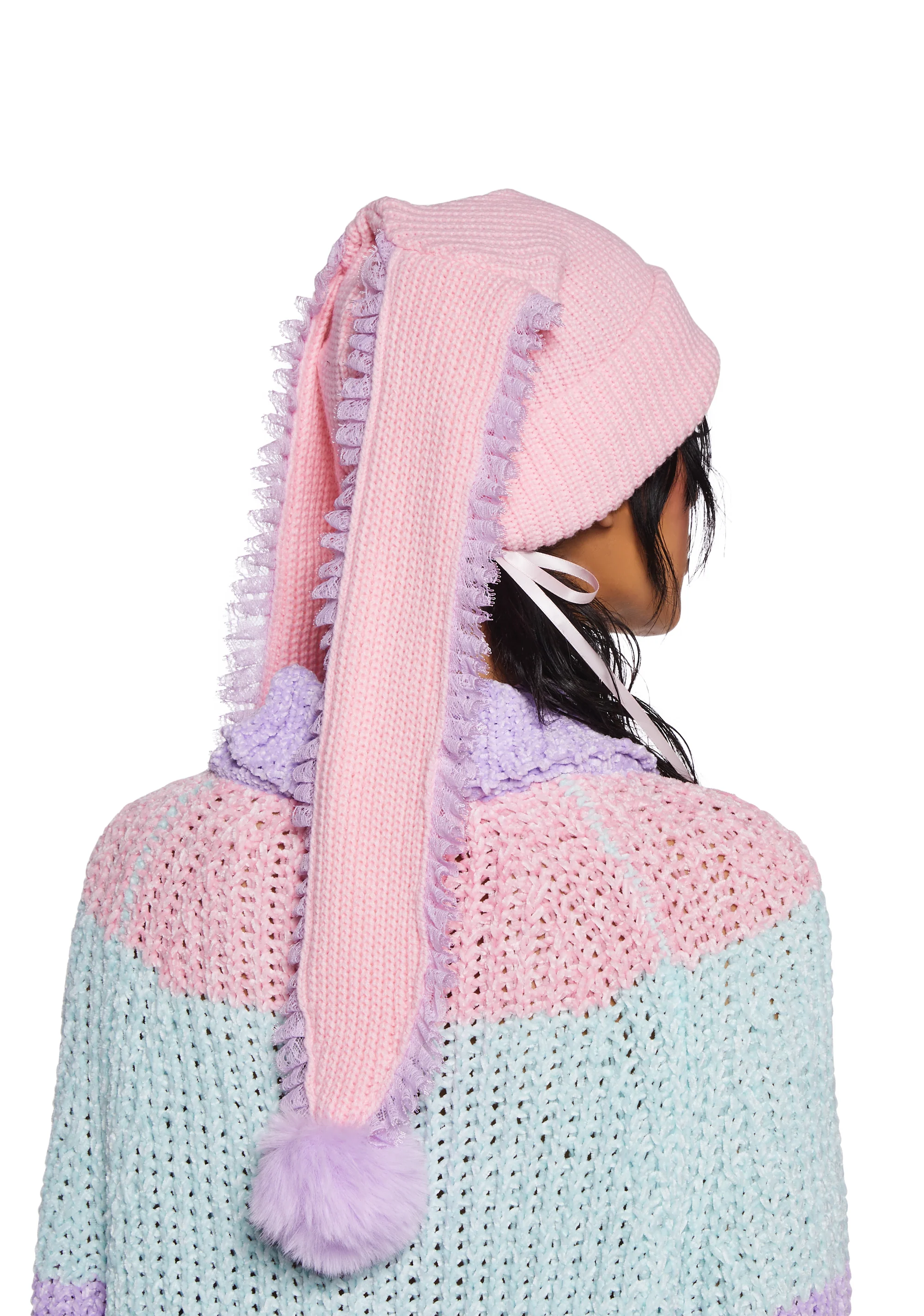 Bunny Ear Knit Beanie - Image 3