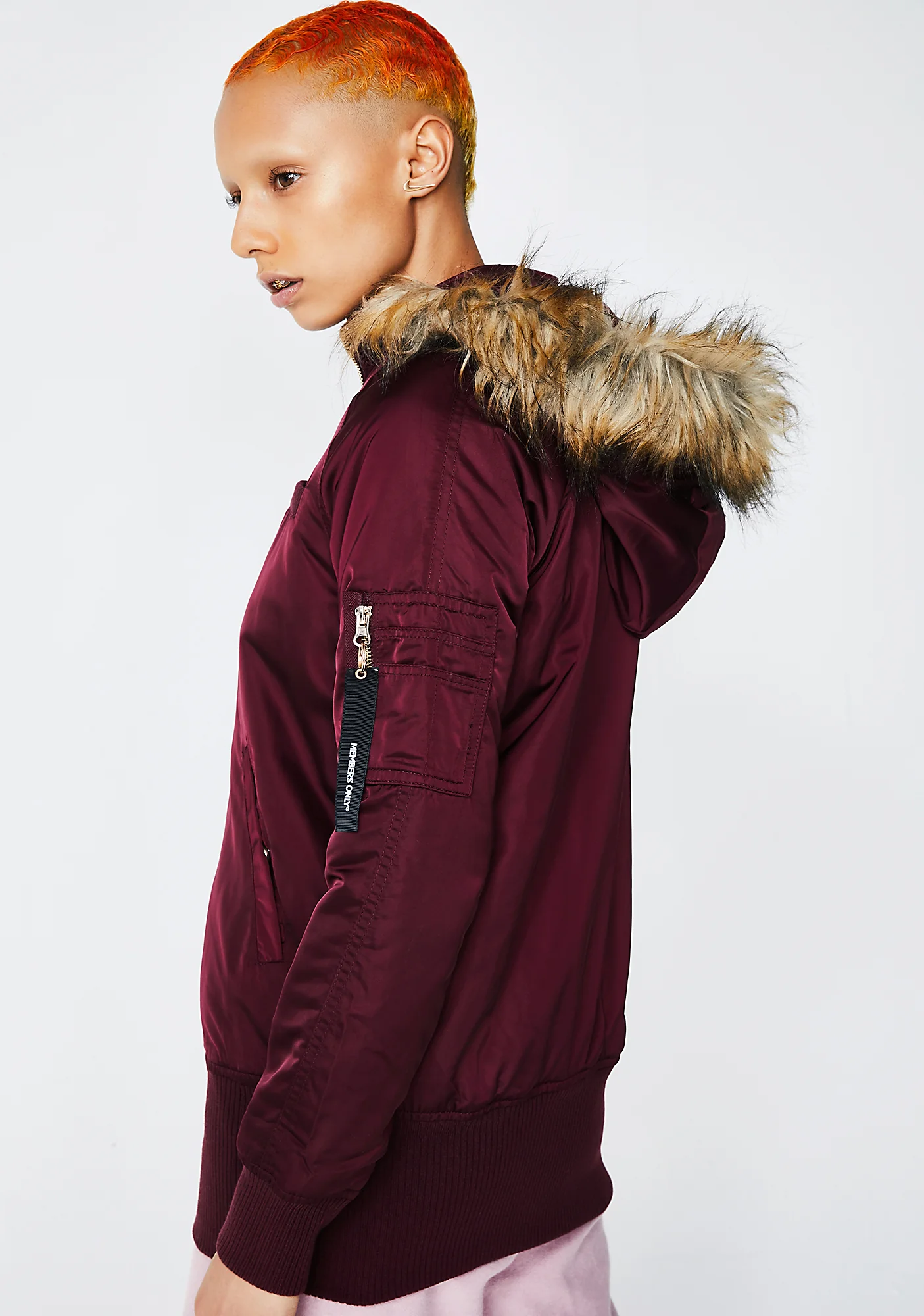 Burgundy Elongated Bomber - Image 4