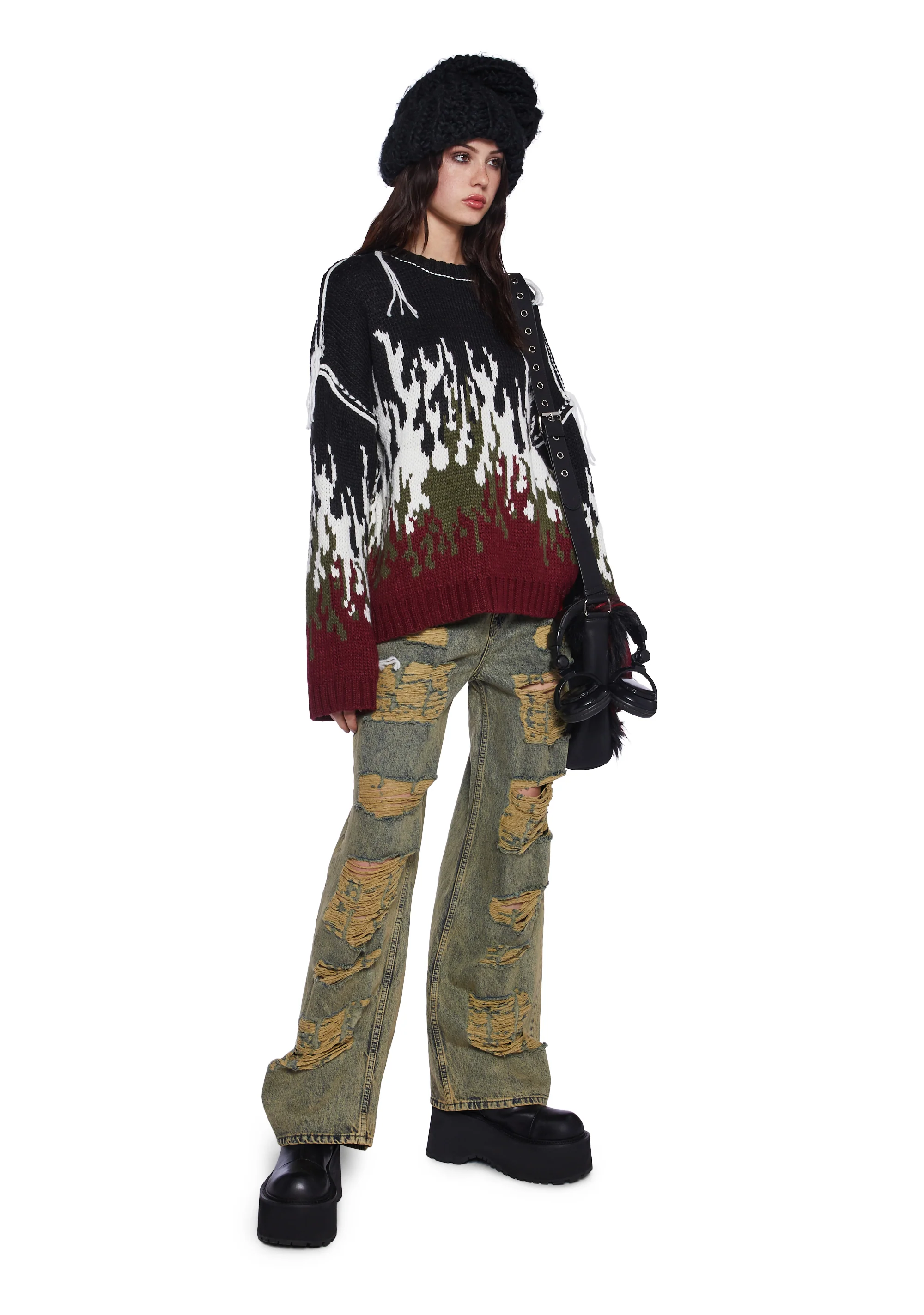 Burn Chunky Flame Knit Sweater - Image 2