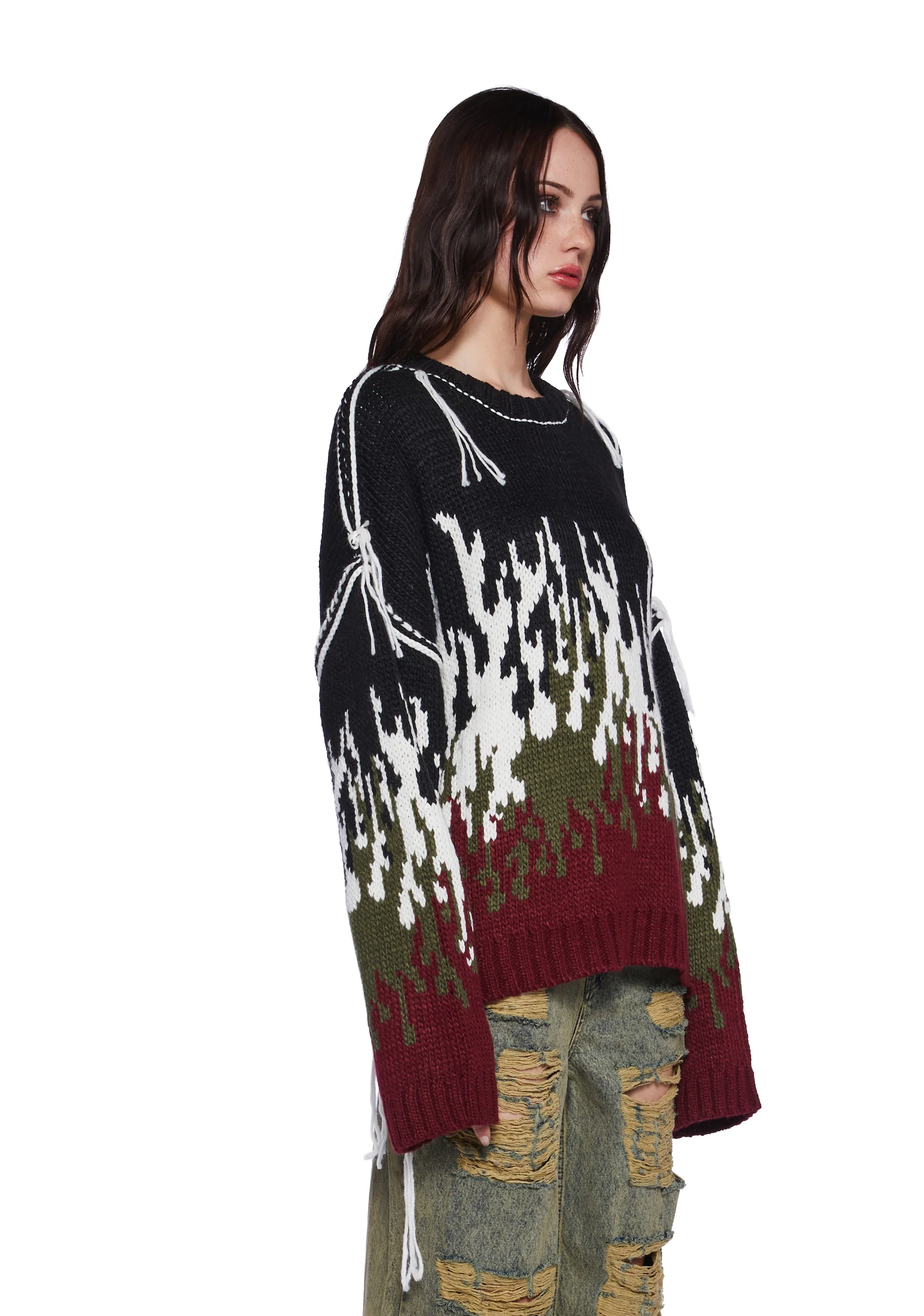 Burn Chunky Flame Knit Sweater - Image 3