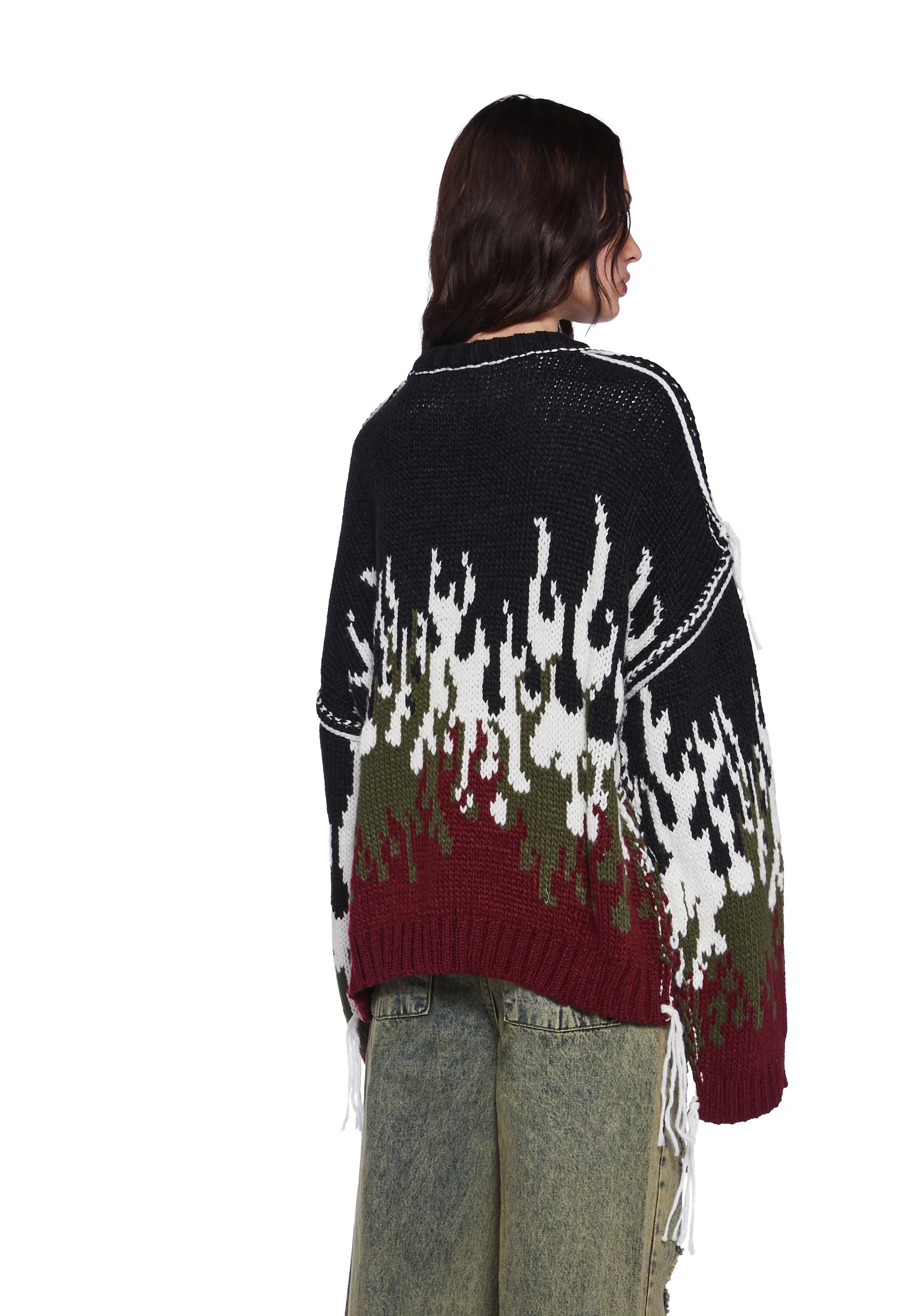 Burn Chunky Flame Knit Sweater - Image 4