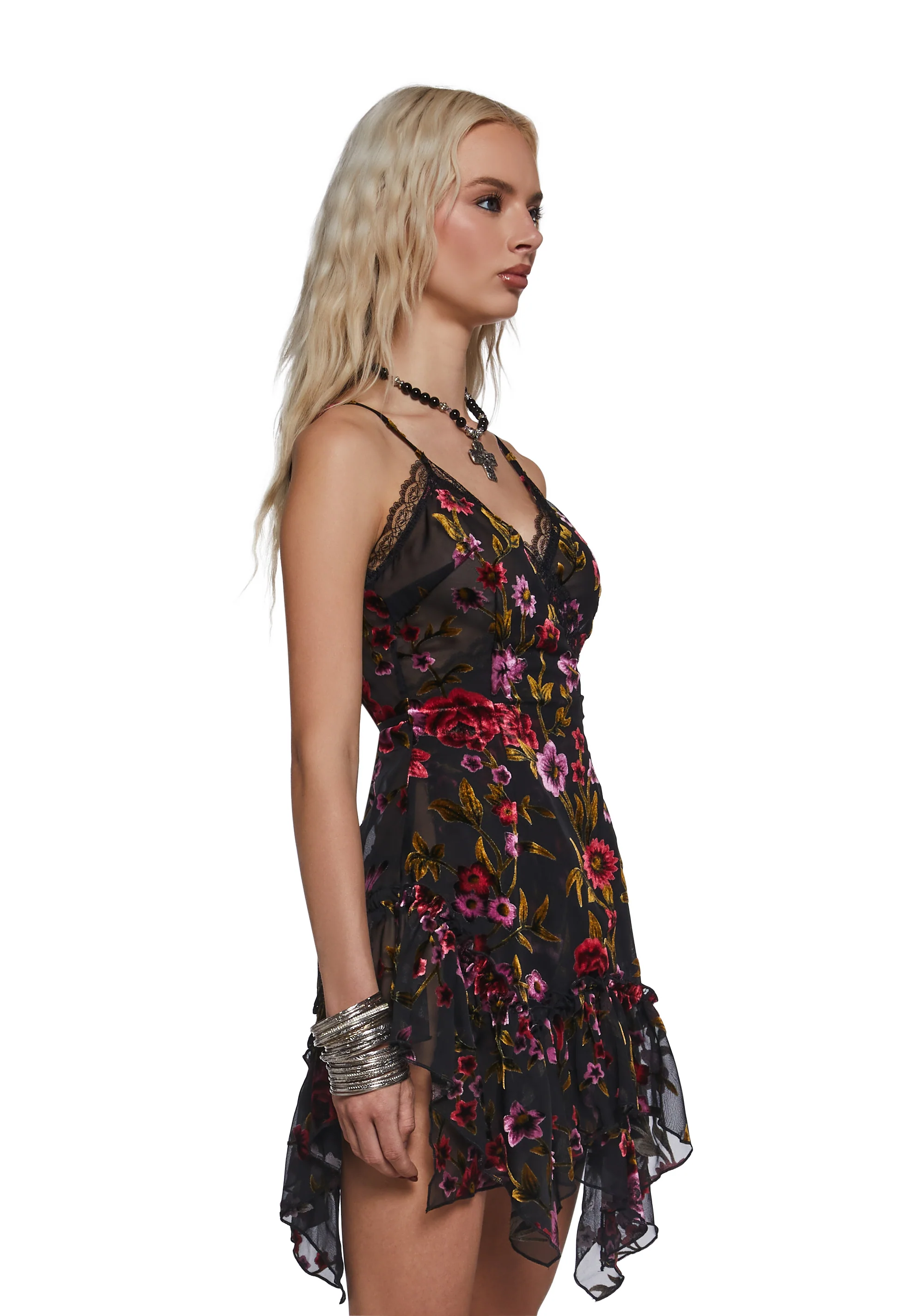 Florence Velvet Wrap Mini Dress - Image 3