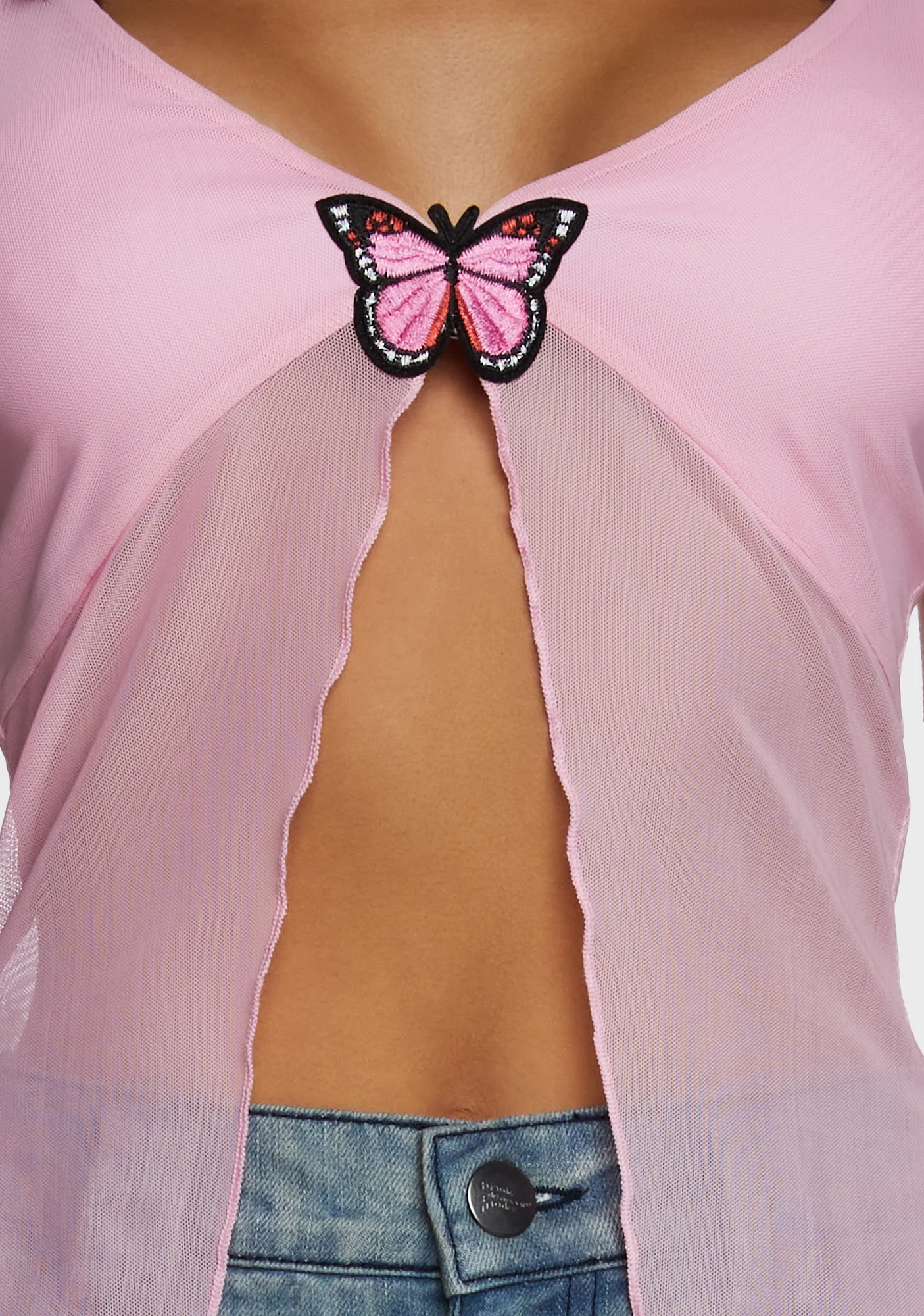 Butterfly Mesh Babydoll Top - Image 5