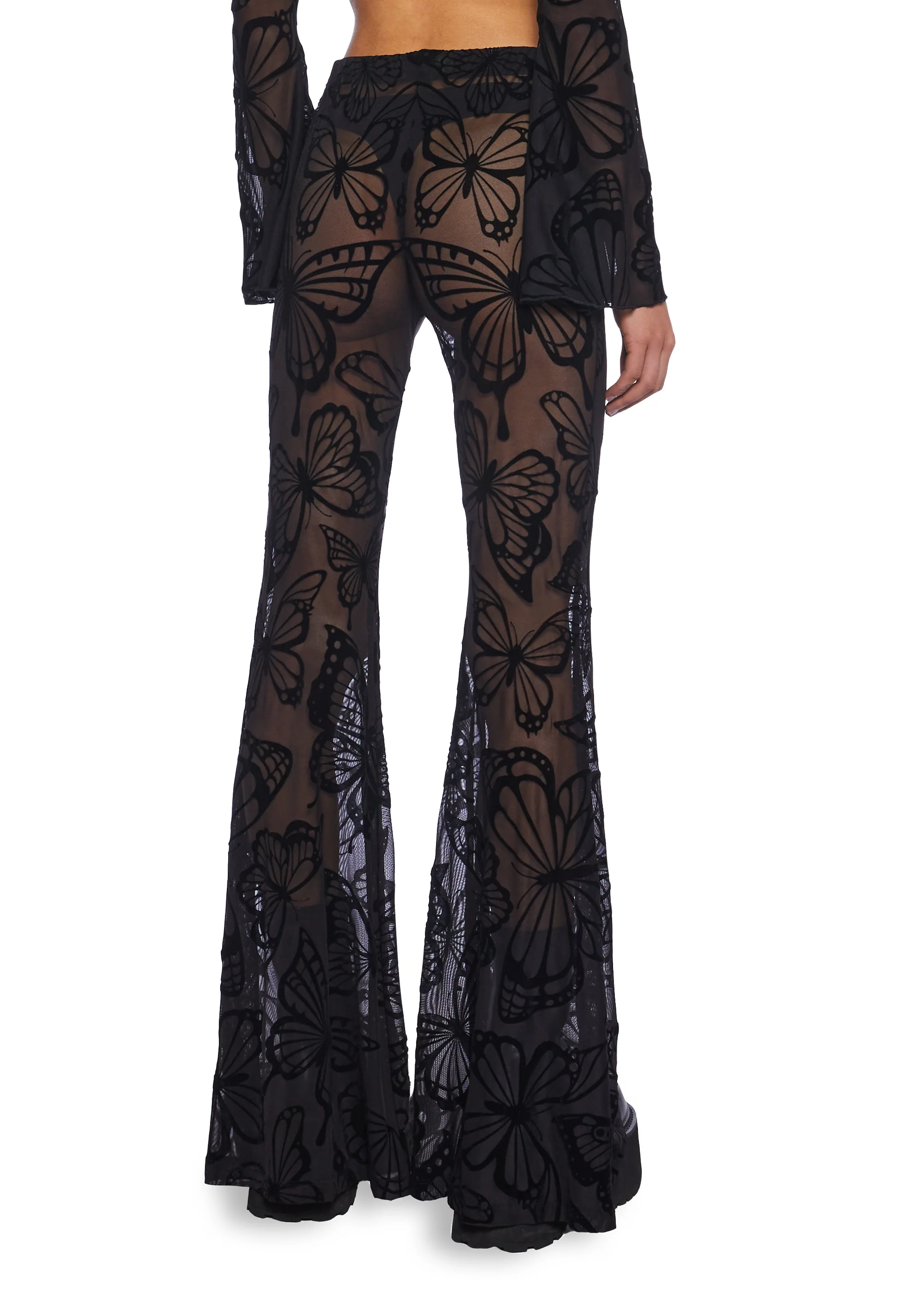 Butterfly Utopia Mesh Flare Pants - Image 2