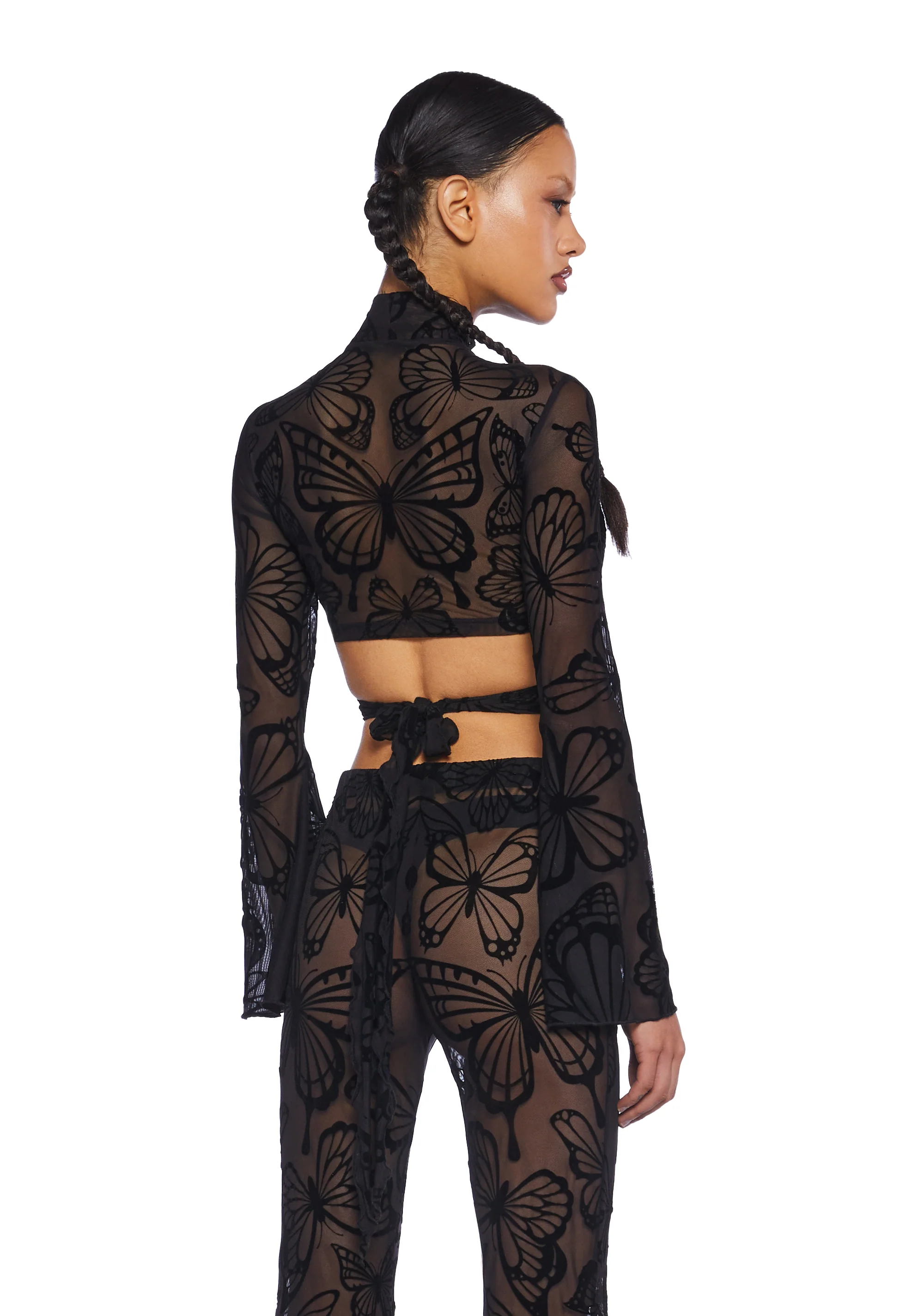 Butterfly Utopia Mesh Wrap Top - Image 4